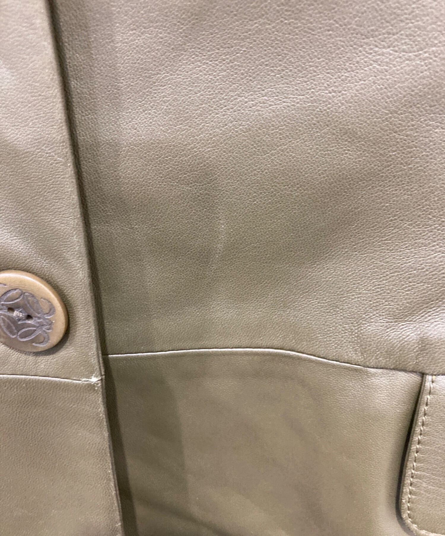 中古・古着通販】LOEWE (ロエベ) ラムレザーコート グリーン サイズ:40