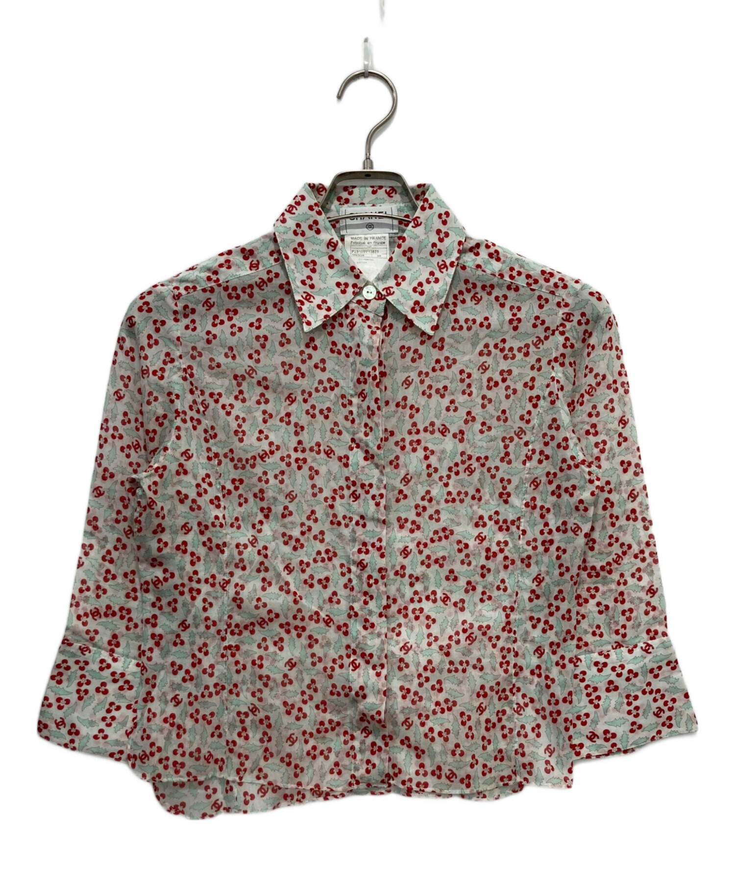 CHANEL フラワープリント 長袖シャツビンテージ中古