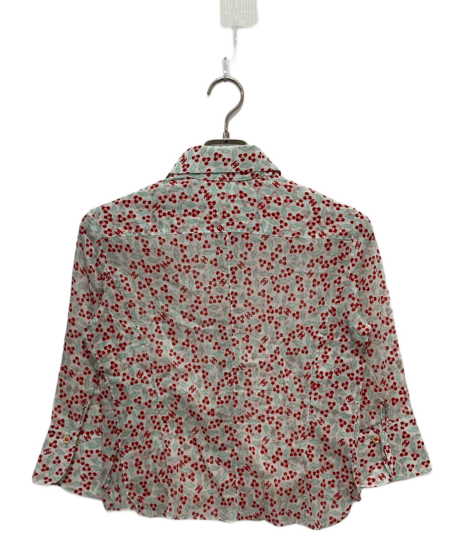 CHANEL フラワープリント 長袖シャツビンテージ中古