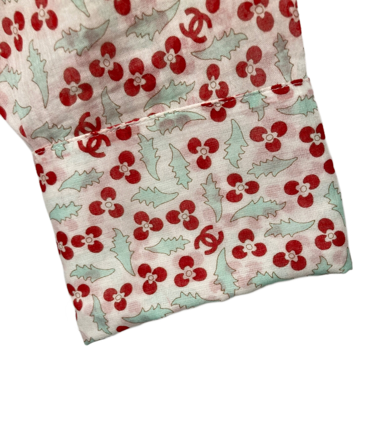 プ*︎様 CHANEL 花柄ロゴ長袖シャツ 中古・古着通販】CHANEL (シャネル) ココマーク花柄シャツ レッド