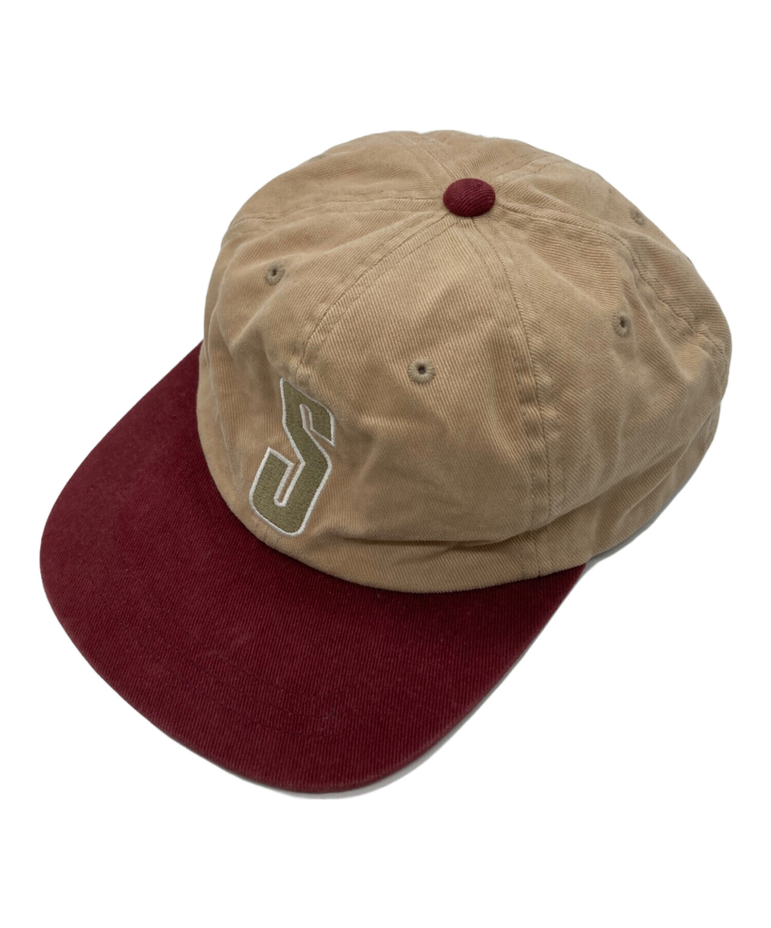 中古・古着通販】stussy (ステューシー) キャップ レッド×ベージュ 