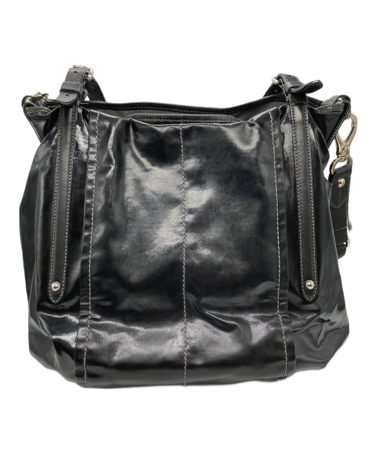 トッズ 2WAY ショルダーバッグ コーティングキャンバス 美品中古