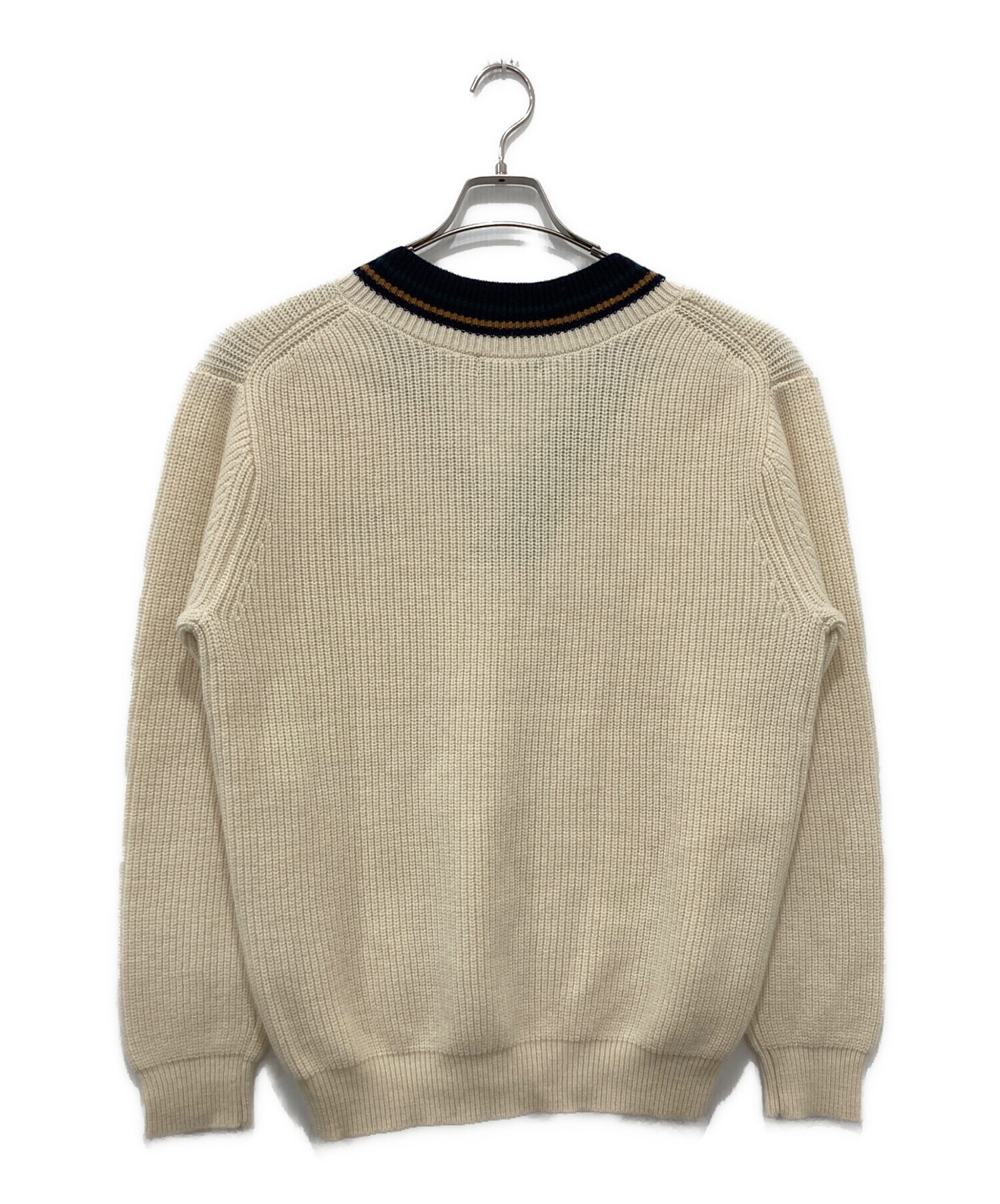 中古・古着通販】FRED PERRY (フレッドペリー) Vネックニット ベージュ 