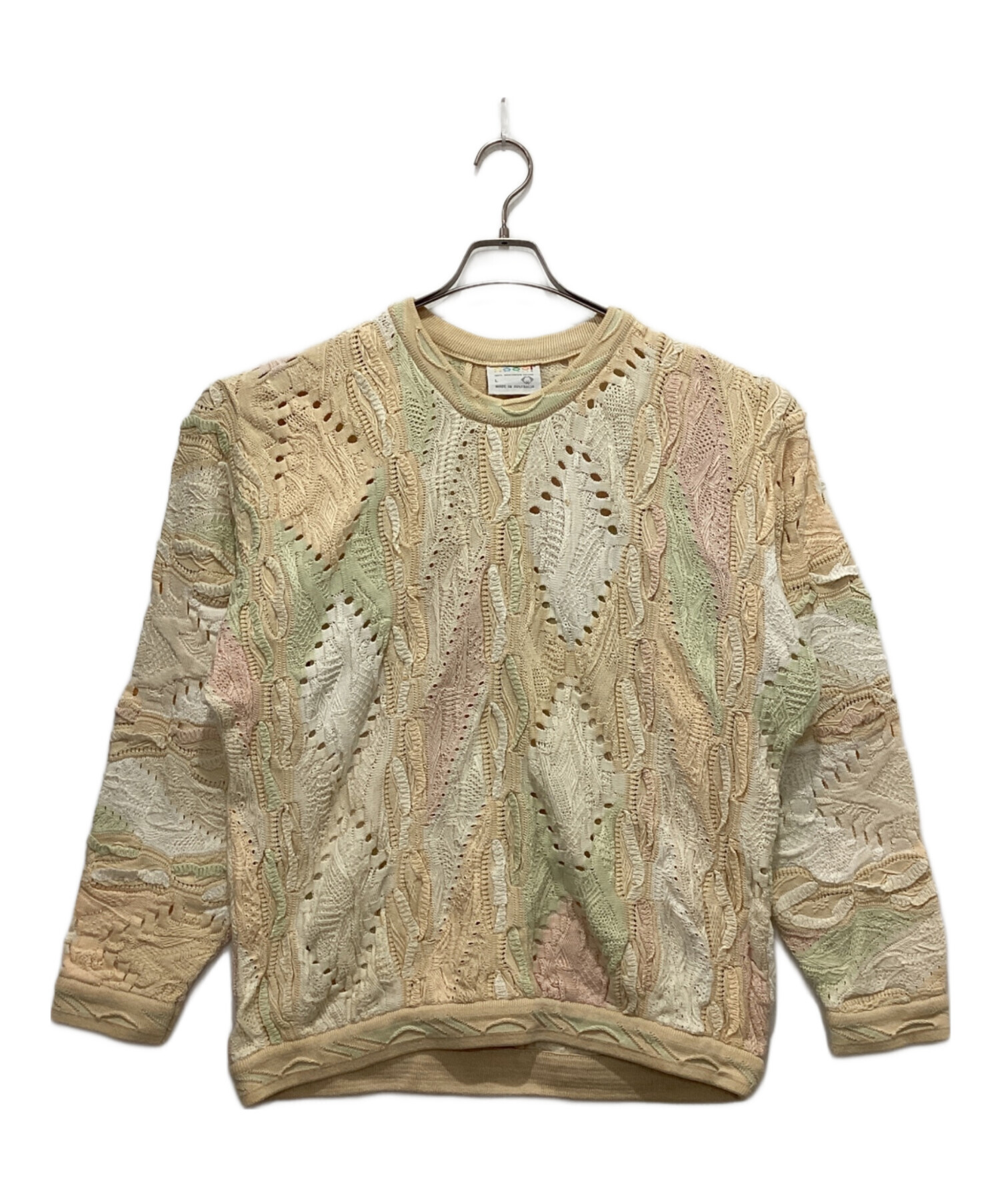中古・古着通販】Coogi (クージー) 3Dニット ベージュ サイズ:L 