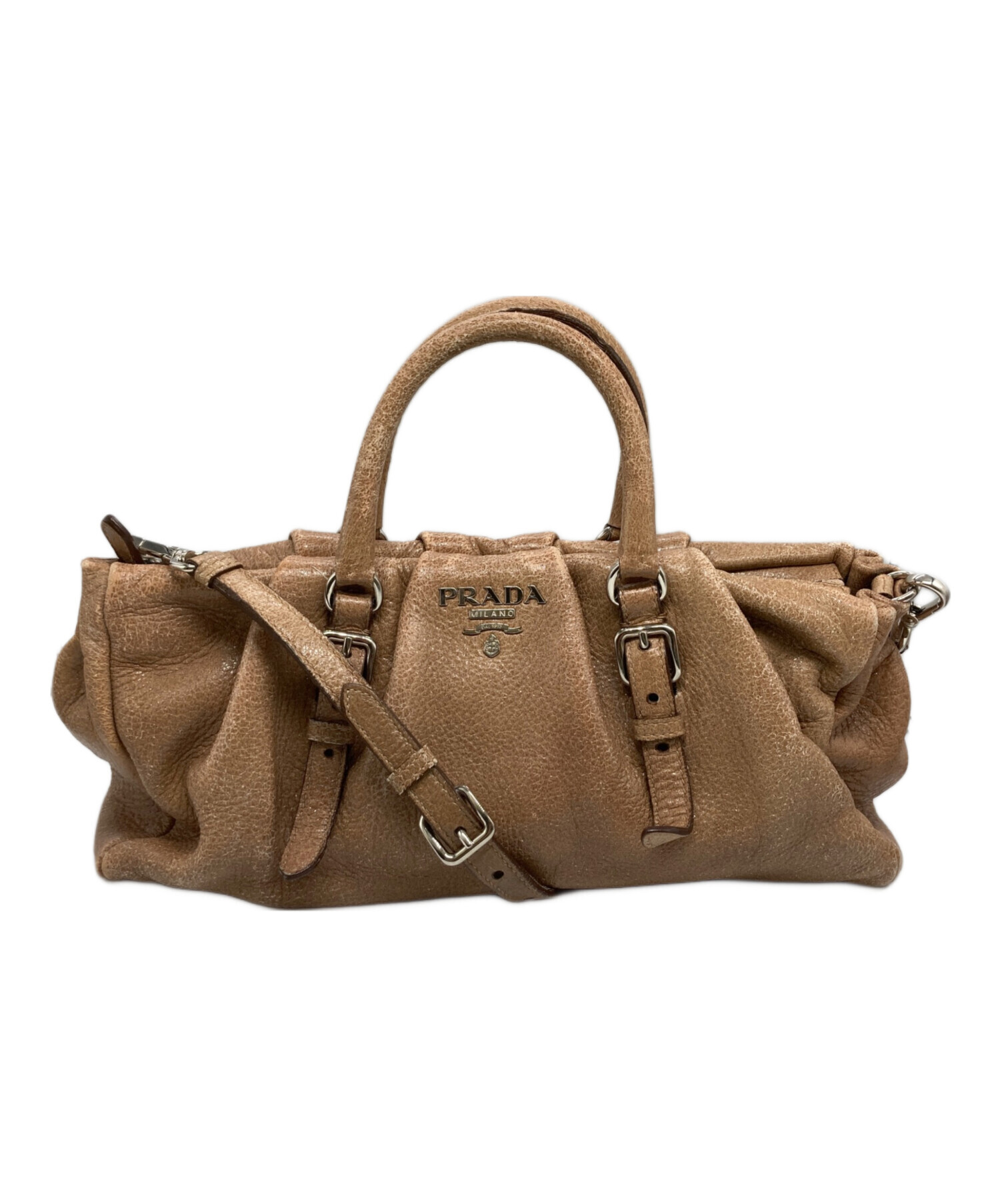 ［美品］PRADA ディアスキン 2wayバッグ ハンドバッグ ショルダーバッグ 中古・古着通販】PRADA (プラダ) ディアスキン 2wayハンドバッグ