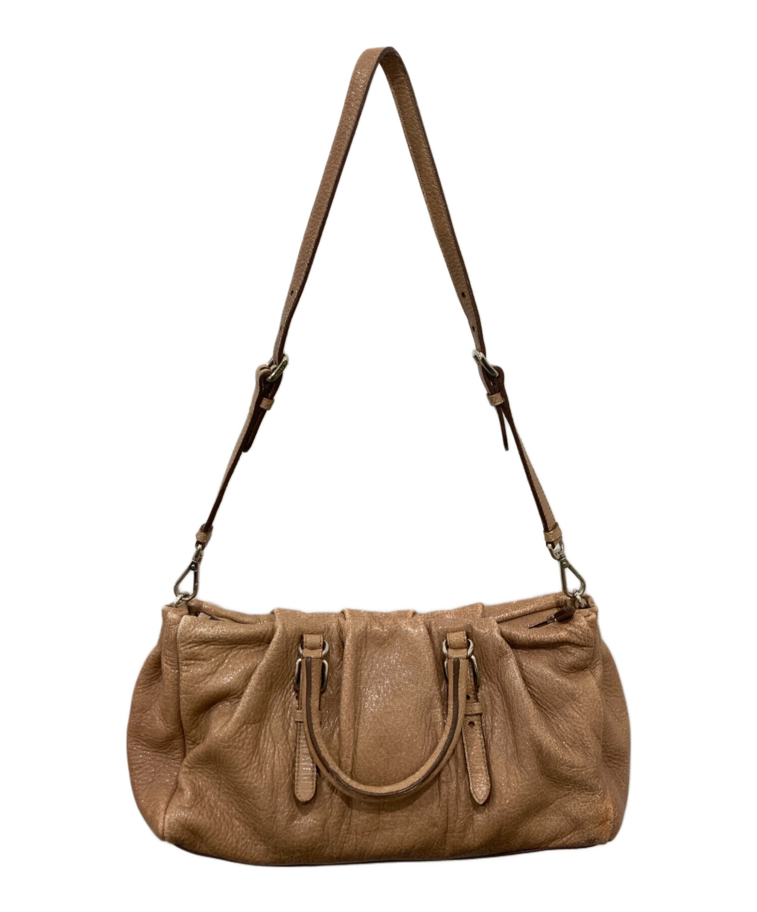 ［美品］PRADA ディアスキン 2wayバッグ ハンドバッグ ショルダーバッグ 中古・古着通販】PRADA (プラダ) ディアスキン 2wayハンドバッグ