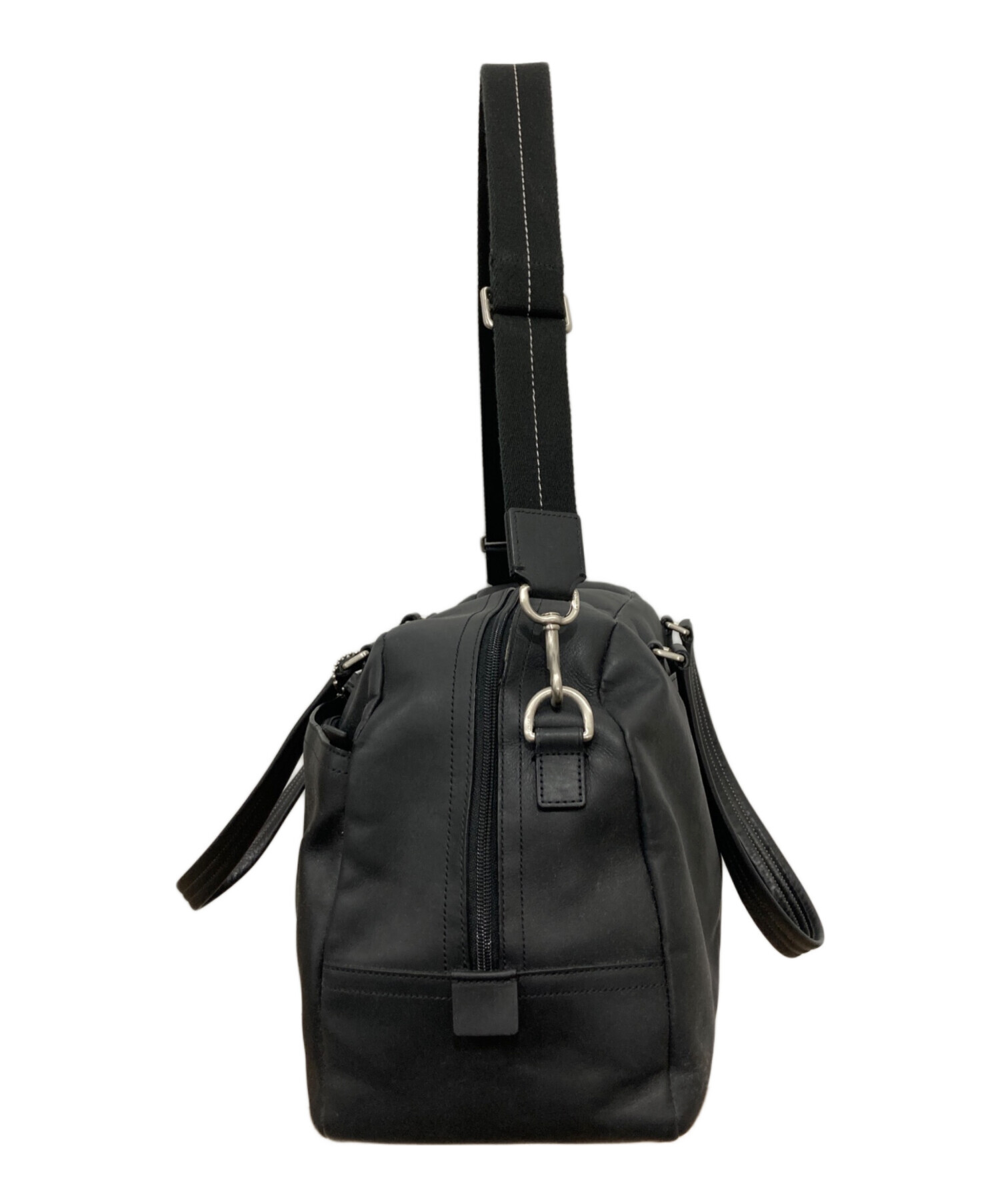 中古・古着通販】COACH (コーチ) レザーボストンバッグ ブラック 