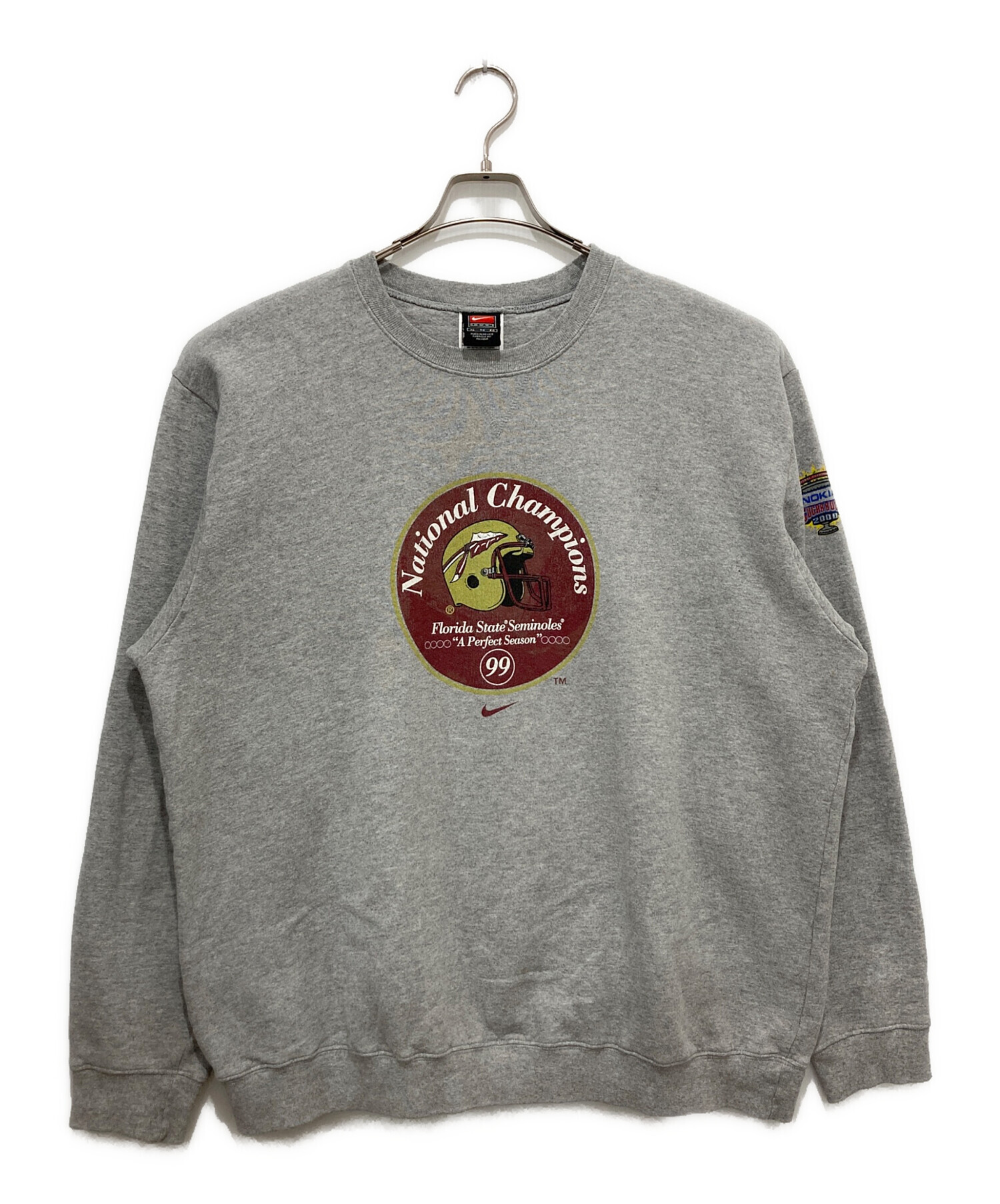 中古・古着通販】NIKE (ナイキ) プリントスウェット グレー サイズ:XL 