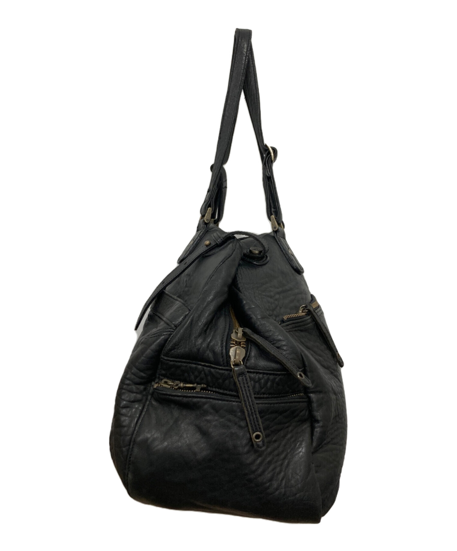 中古・古着通販】vinterks (ヴィンタークス) レザーボストンバッグ