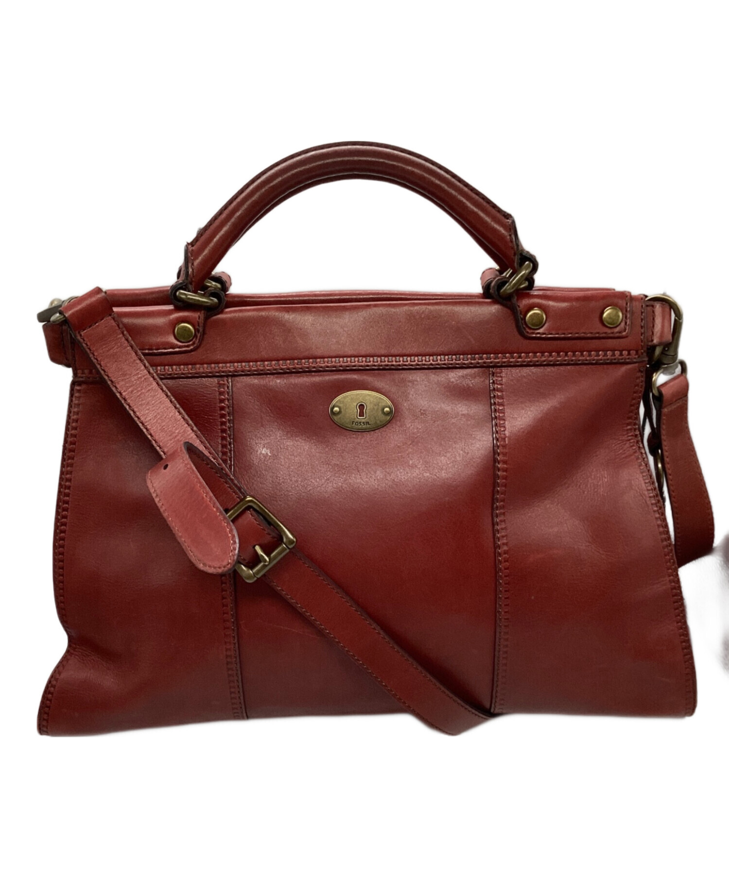 中古・古着通販】FOSSIL (フォッシル) 2WAYレザーバッグ レッド