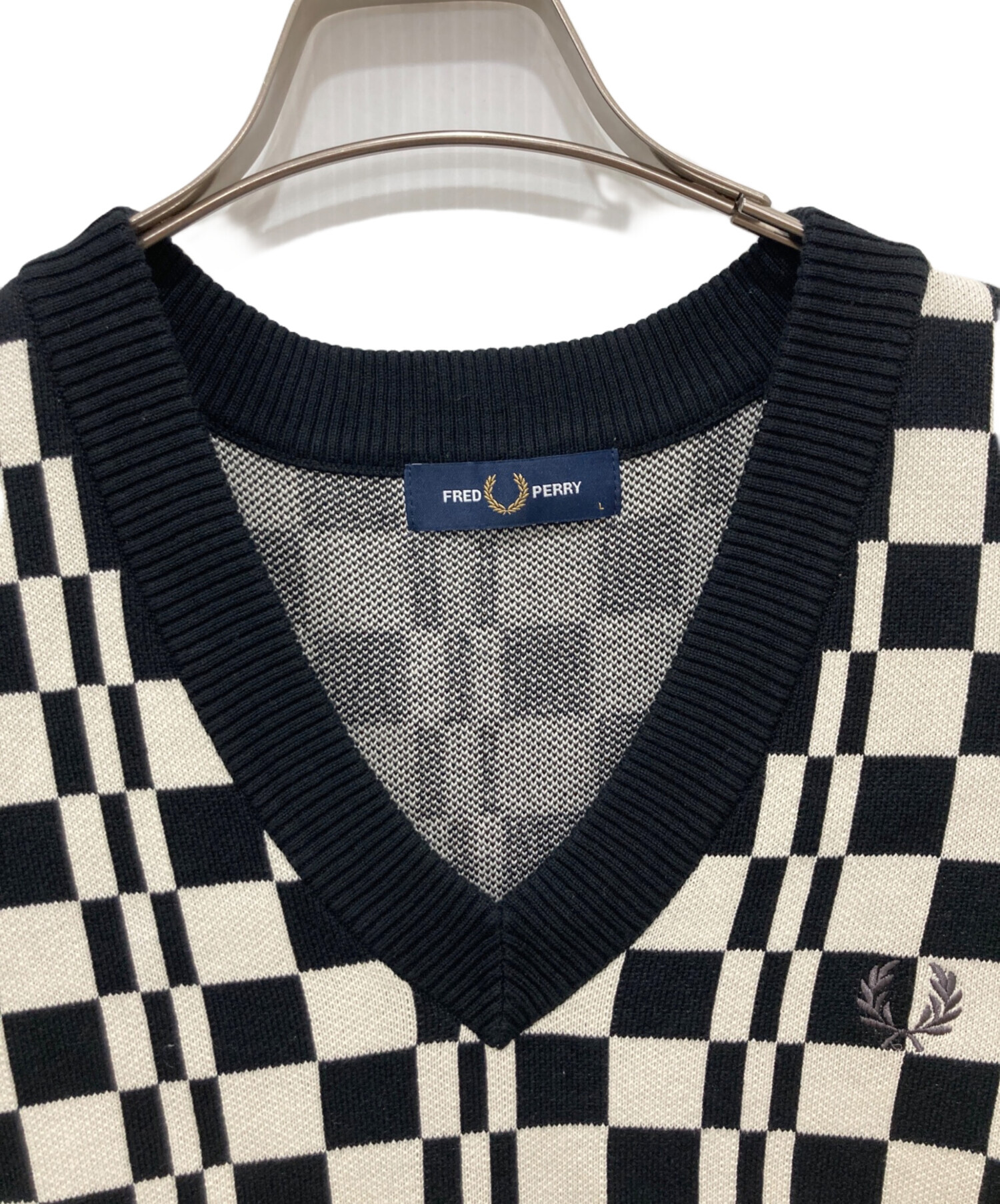 中古・古着通販】FRED PERRY (フレッドペリー) チェッカーボードニット 