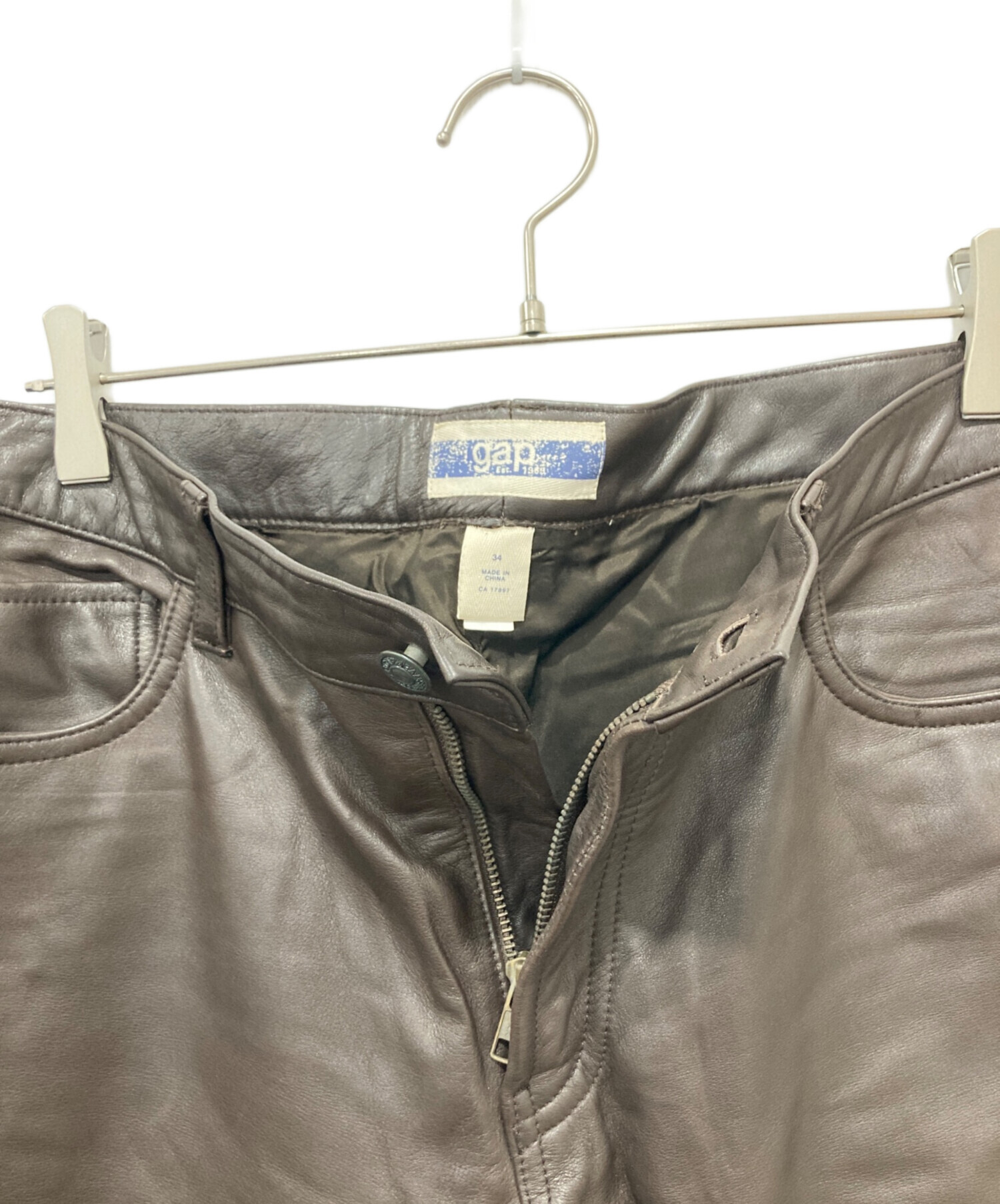 ギャップ　レザーパンツ 中古・古着通販】GAP (ギャップ) レザーパンツ ブラウン サイズ:28
