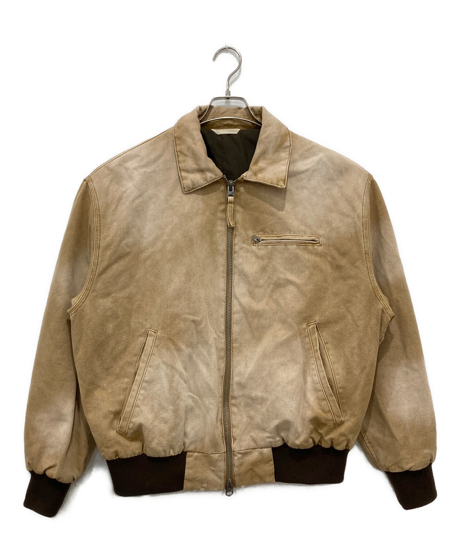 中古・古着通販】ZARA (ザラ) ダメージ加工ダックジャケット ベージュ 