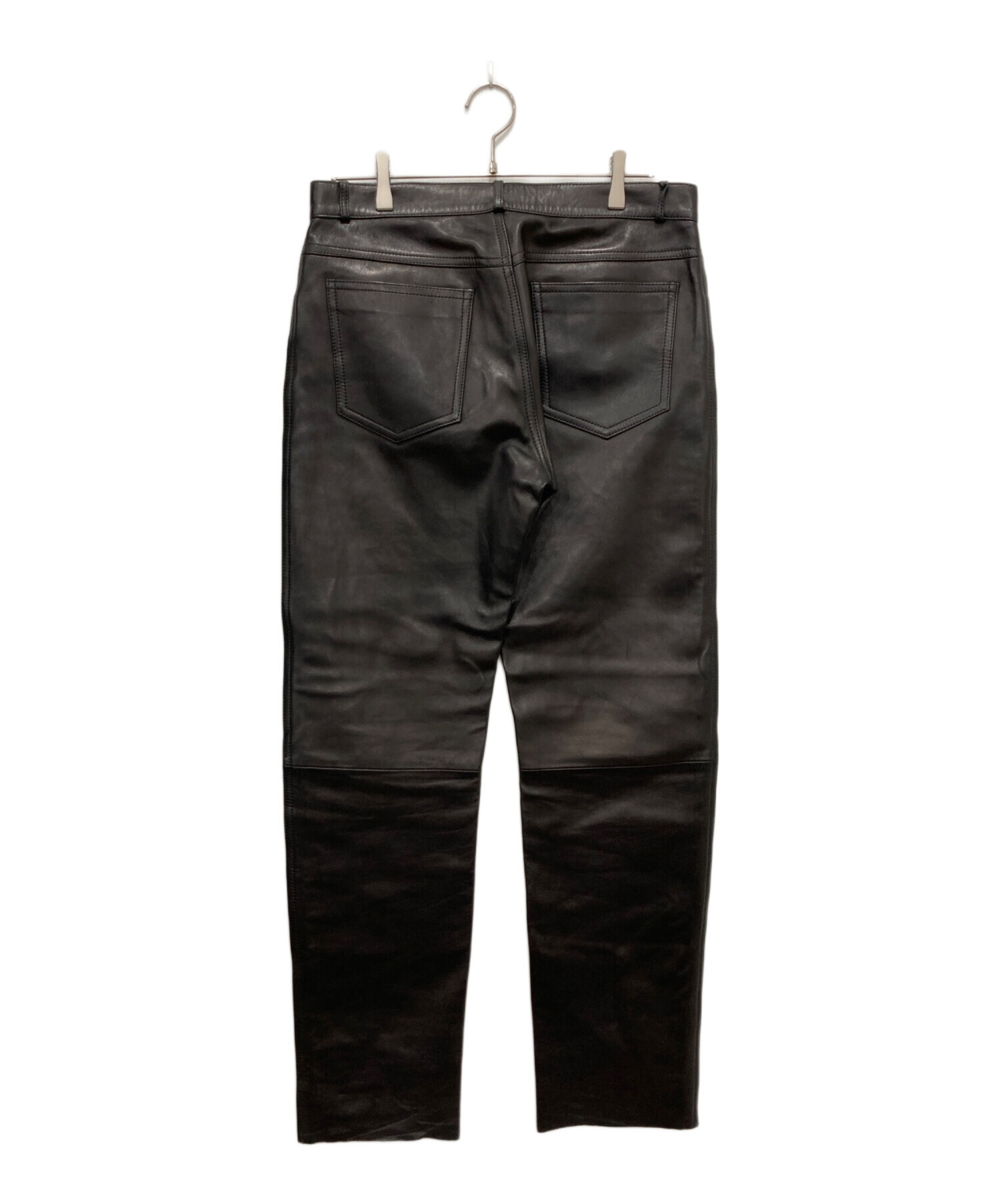 GUCCI レザーパンツ　スラックス　新品 48サイズ イタリア製 正規品 中古・古着通販】GUCCI (グッチ) レザーパンツ ブラック サイズ:50