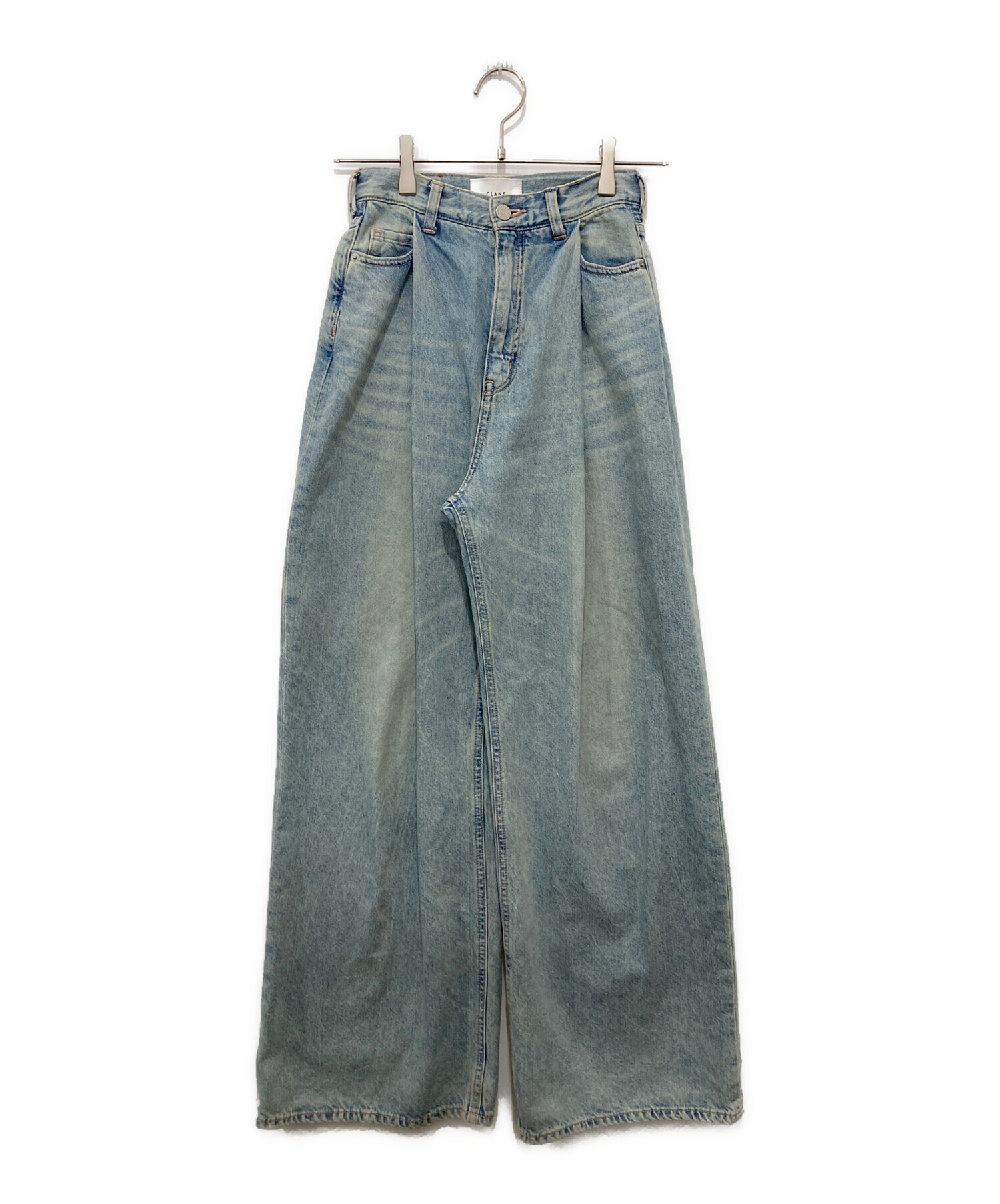 Suzu×CLANE クラネTUCK WIDE DENIM PANTS 2 中古・古着通販】CLANE (クラネ) suzu TUCK WIDE DENIM PANTS