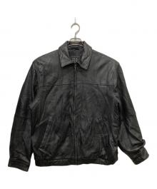 JOS.A.BANK レザージャケット ブルゾン ブラック メンズ 古着 Jos. A. Bank Signature Collection Black Leather Bomber Jacket Size