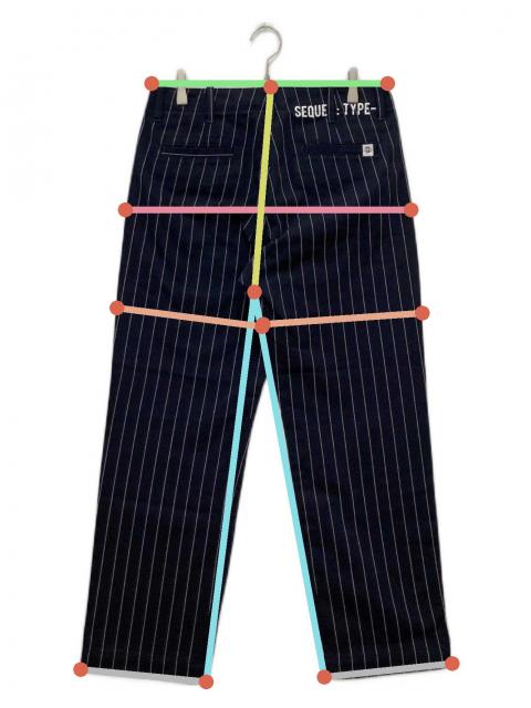 中古・古着通販】SEQUEL (シークエル) ストライプパンツ ネイビー