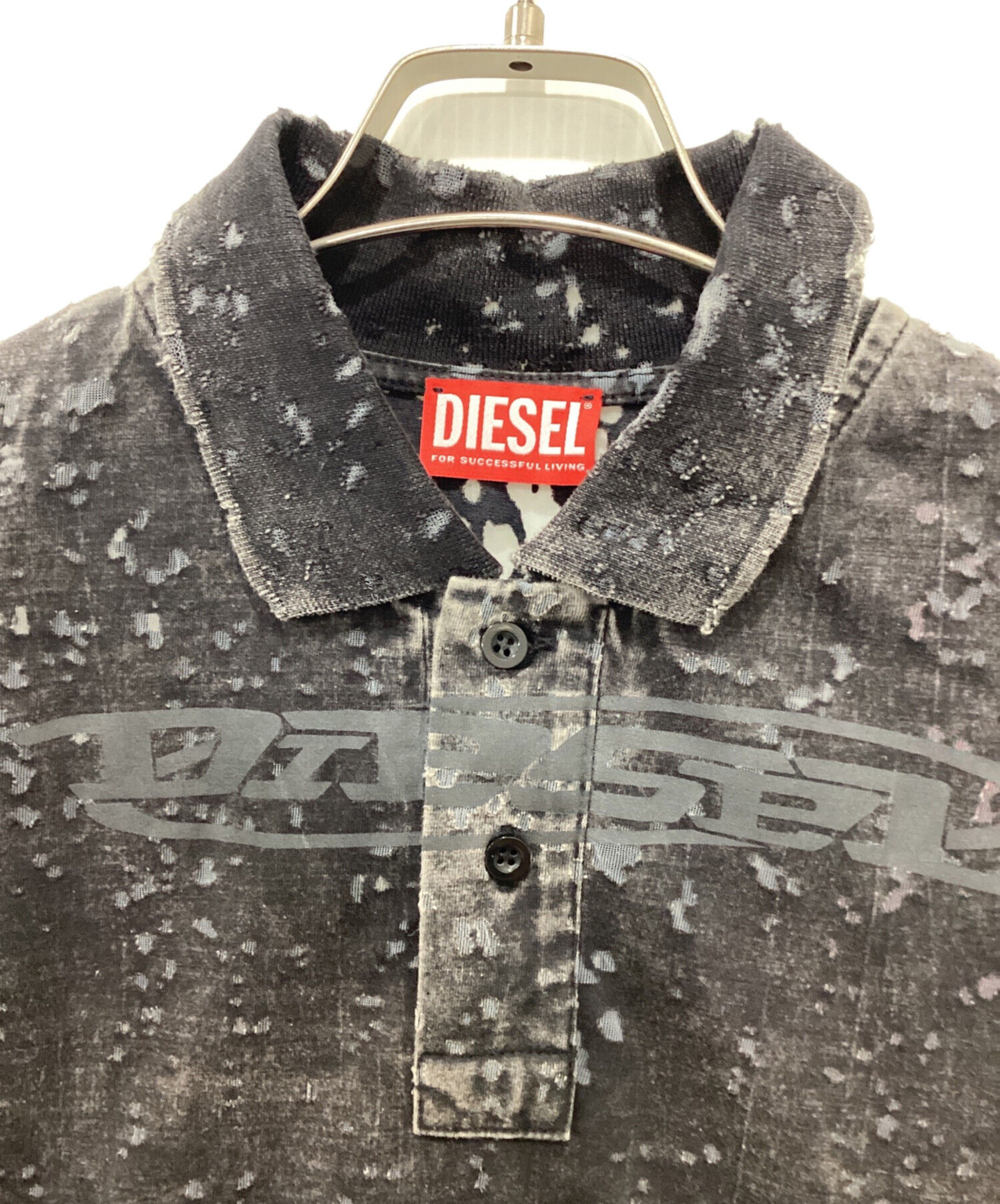 中古・古着通販】DIESEL (ディーゼル) ポロシャツ ブラック サイズ:S 