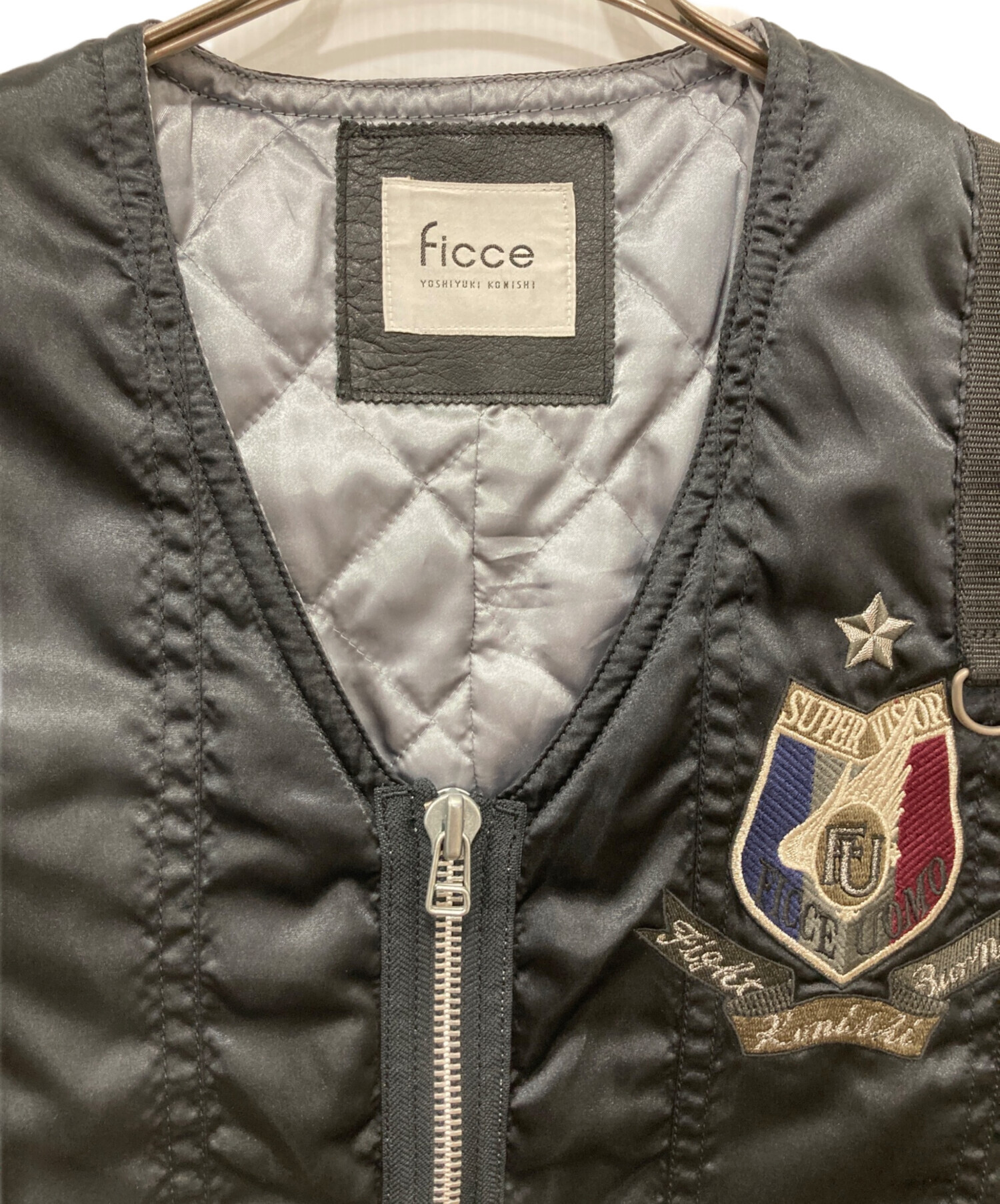 中古・古着通販】FICCE (フィッチェ) キルティングベスト ブラック 