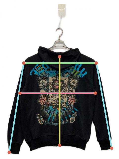 中古・古着通販】Ed Hardy (エド ハーディー) ジップパーカー ブラック