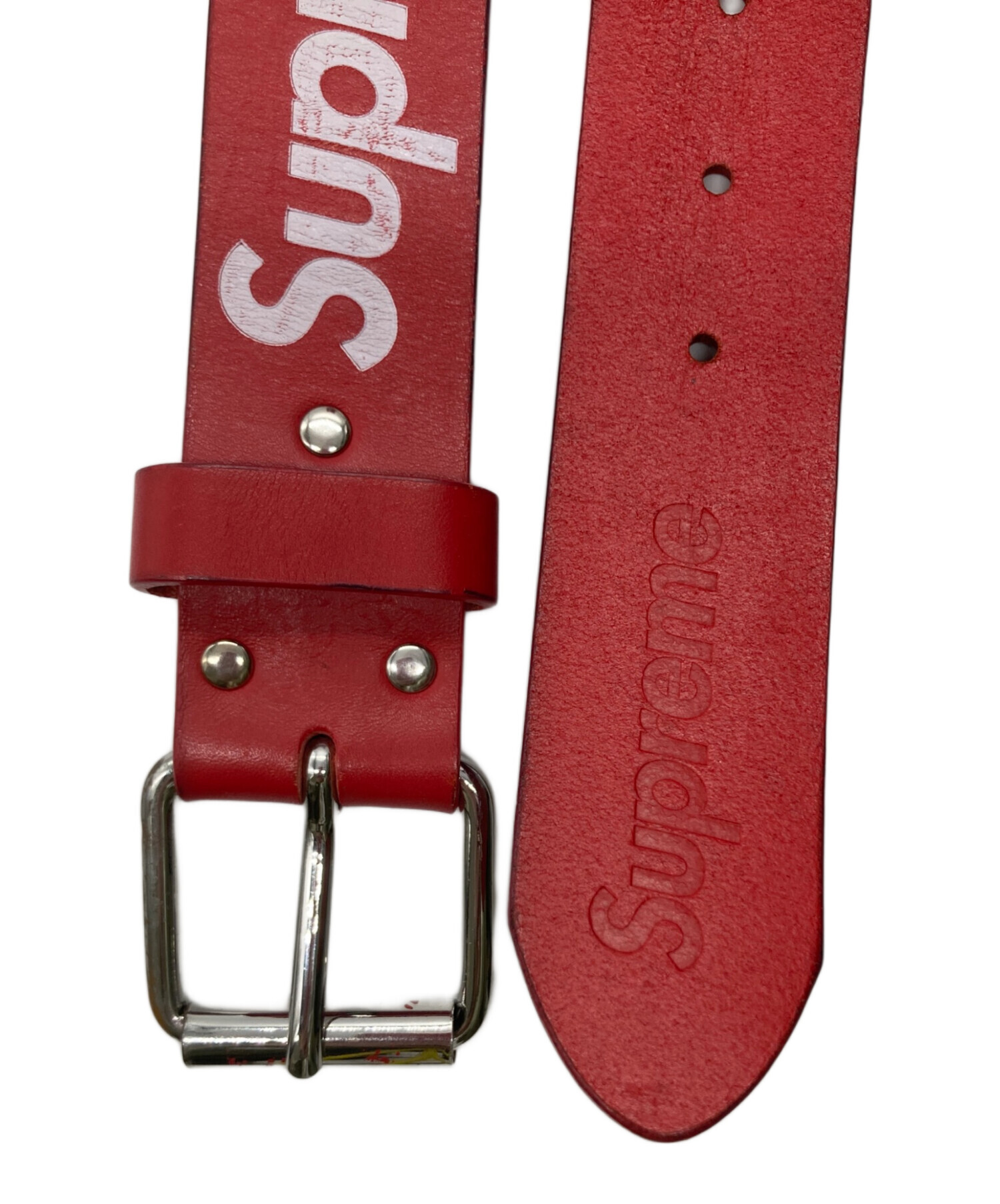中古・古着通販】SUPREME (シュプリーム) repeat leather belt レッド