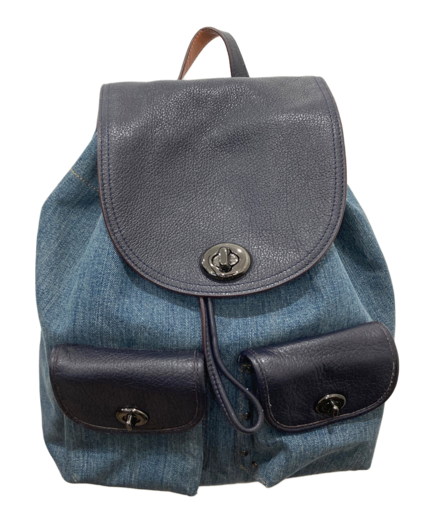 中古・古着通販】COACH (コーチ) ターンロックデニムリュック 