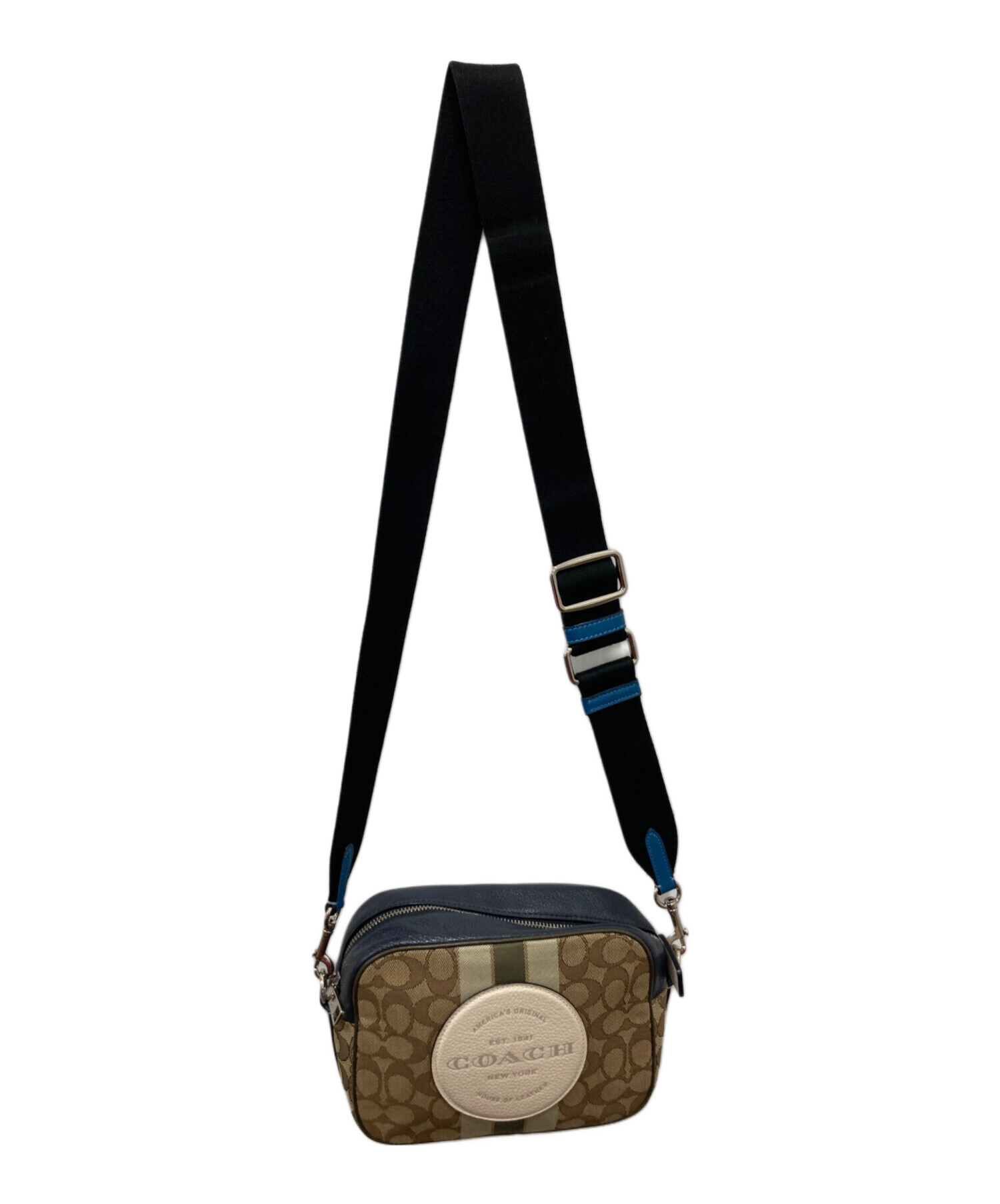 中古・古着通販】COACH (コーチ) ショルダーバッグ ネイビー×ベージュ 