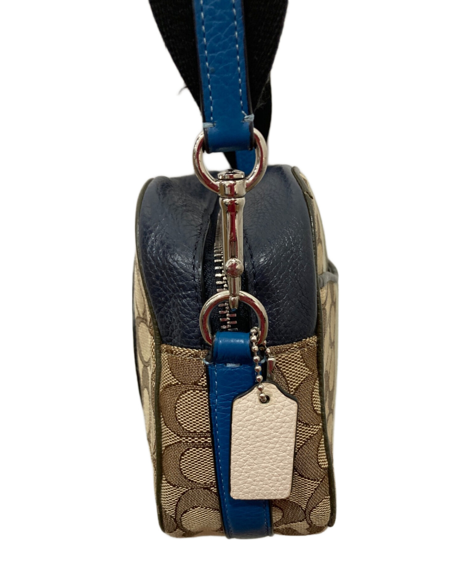 中古・古着通販】COACH (コーチ) ショルダーバッグ ネイビー×ベージュ 