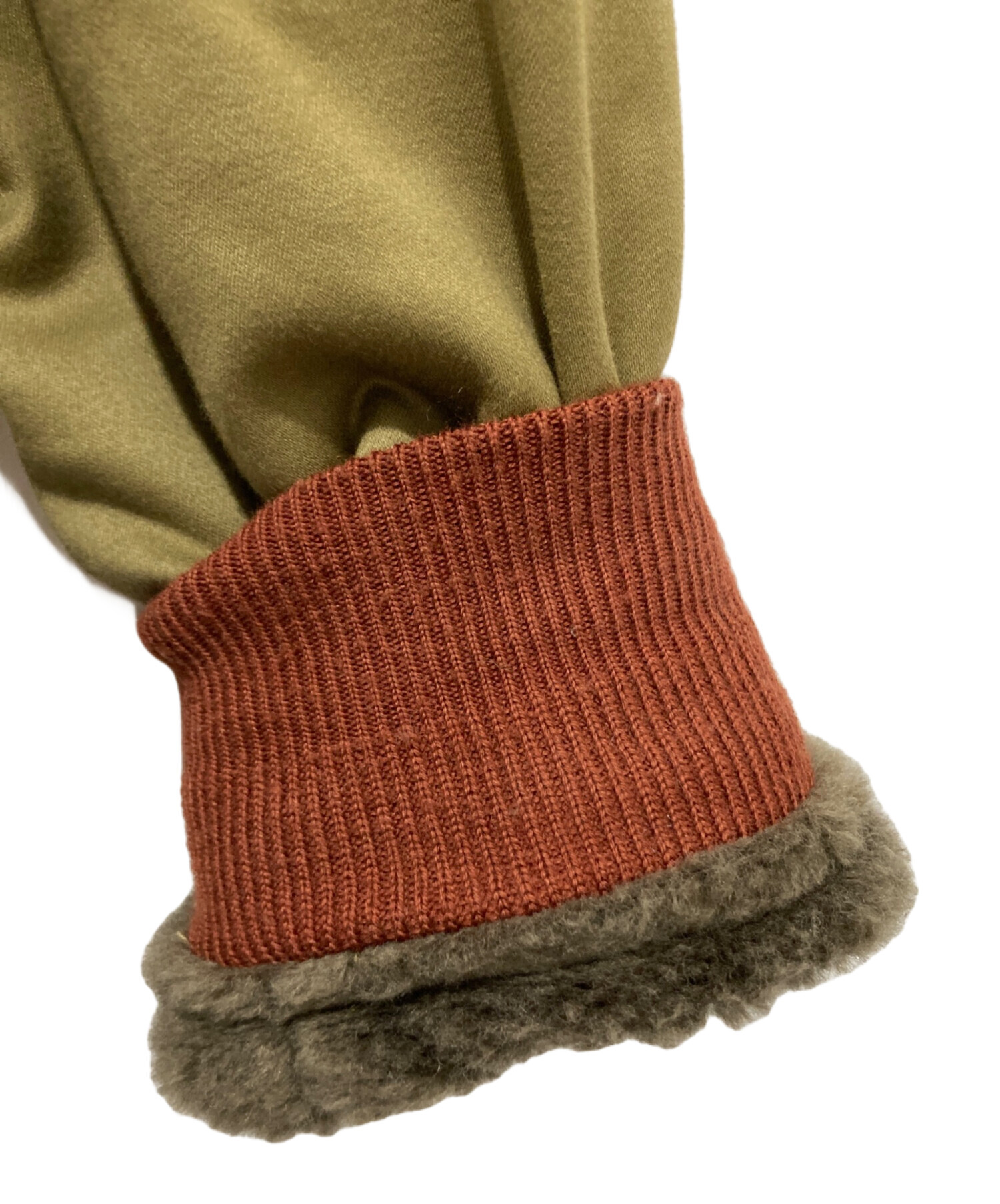 美品✨BRONSON フライトジャケット B-10 赤リブ ボア カーキ 38 BUZZ