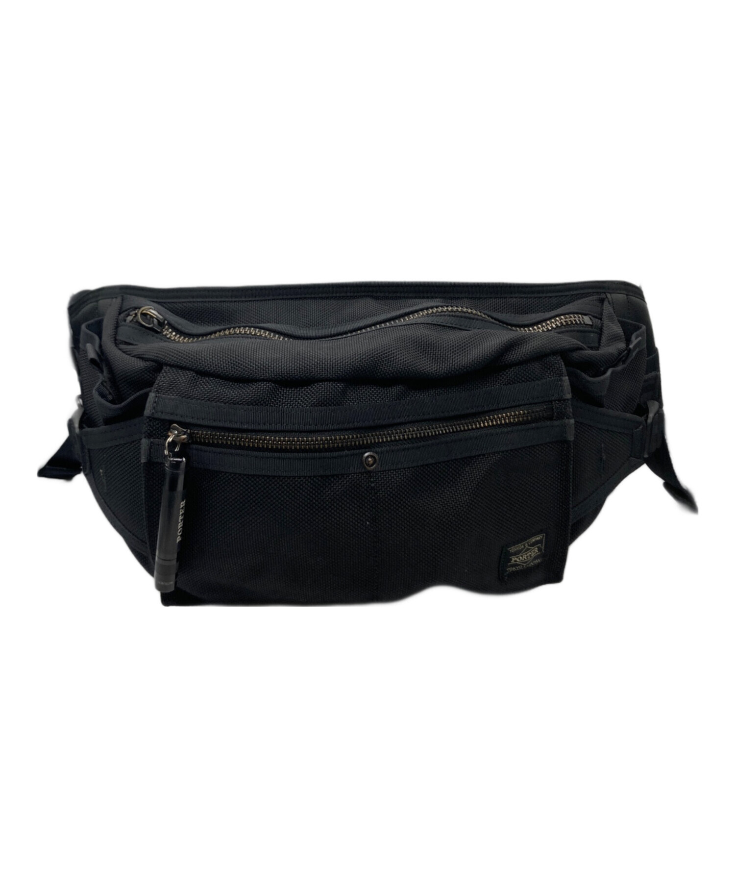PORTER ボディバッグ ブラック デニム　中古美品 中古・古着通販】PORTER (ポーター) ボディーバッグ ブラック