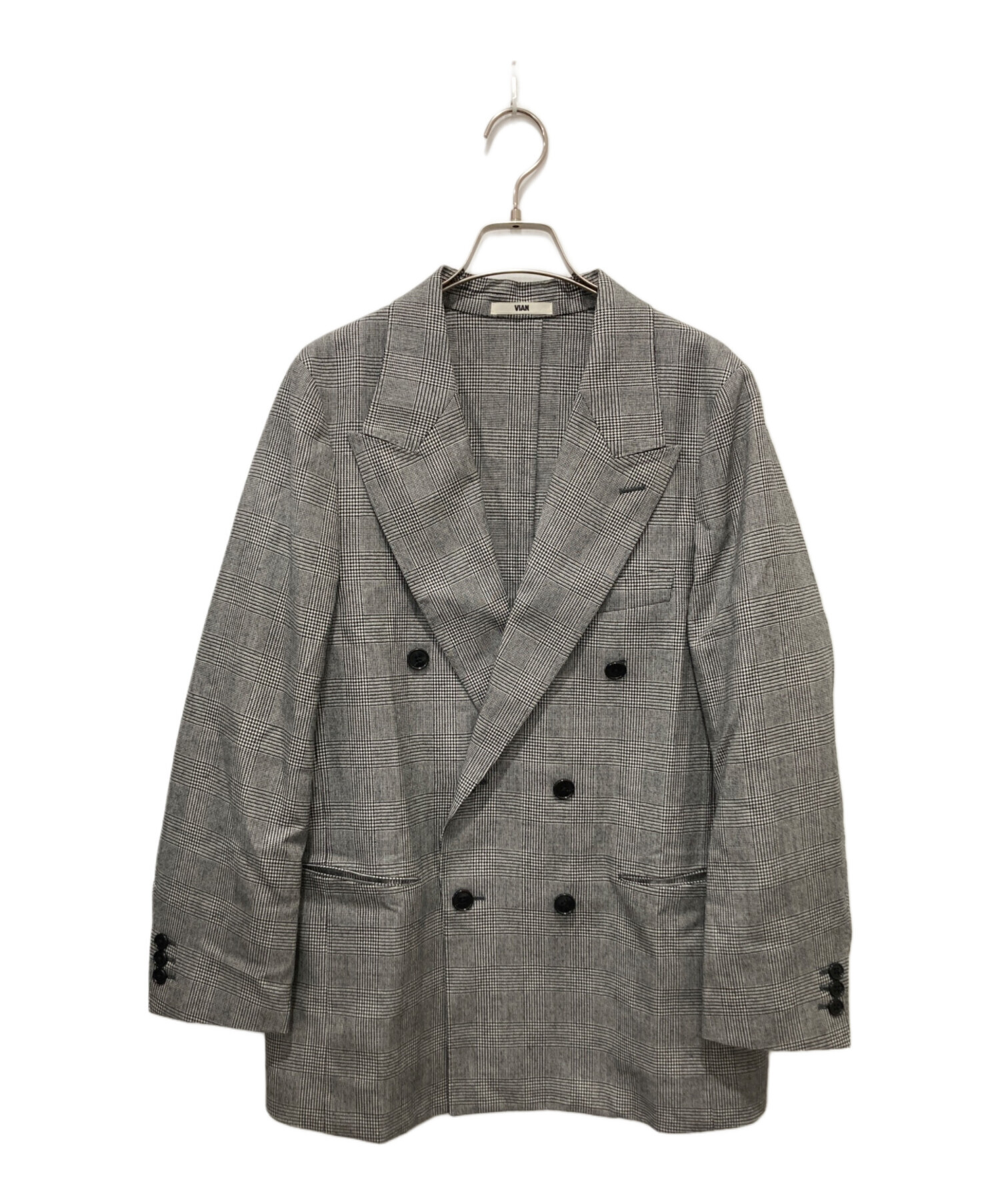 VIAN ヴィアン ダブルジャケット グレンチェック 38 中古・古着通販】VIAN (ヴィアン) ダブルジャケット グレー サイズ:38