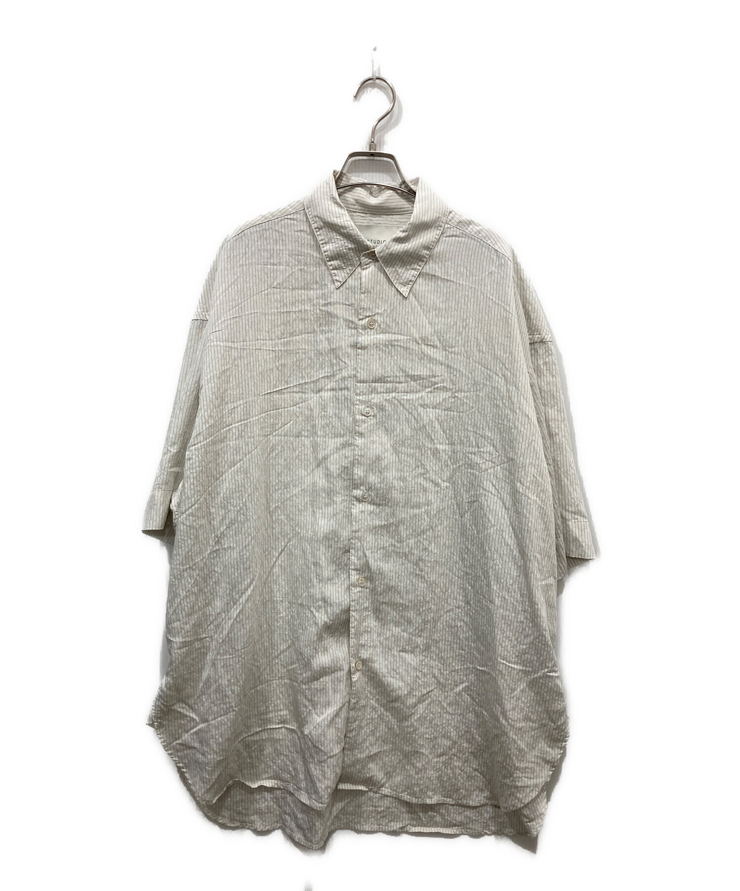 スタジオ ニコルソン ブラウス ノーカラー プルオーバー シャツ【中古】 中古・古着通販】STUDIO NICHOLSON (スタジオ ニコルソン) 半袖シャツ