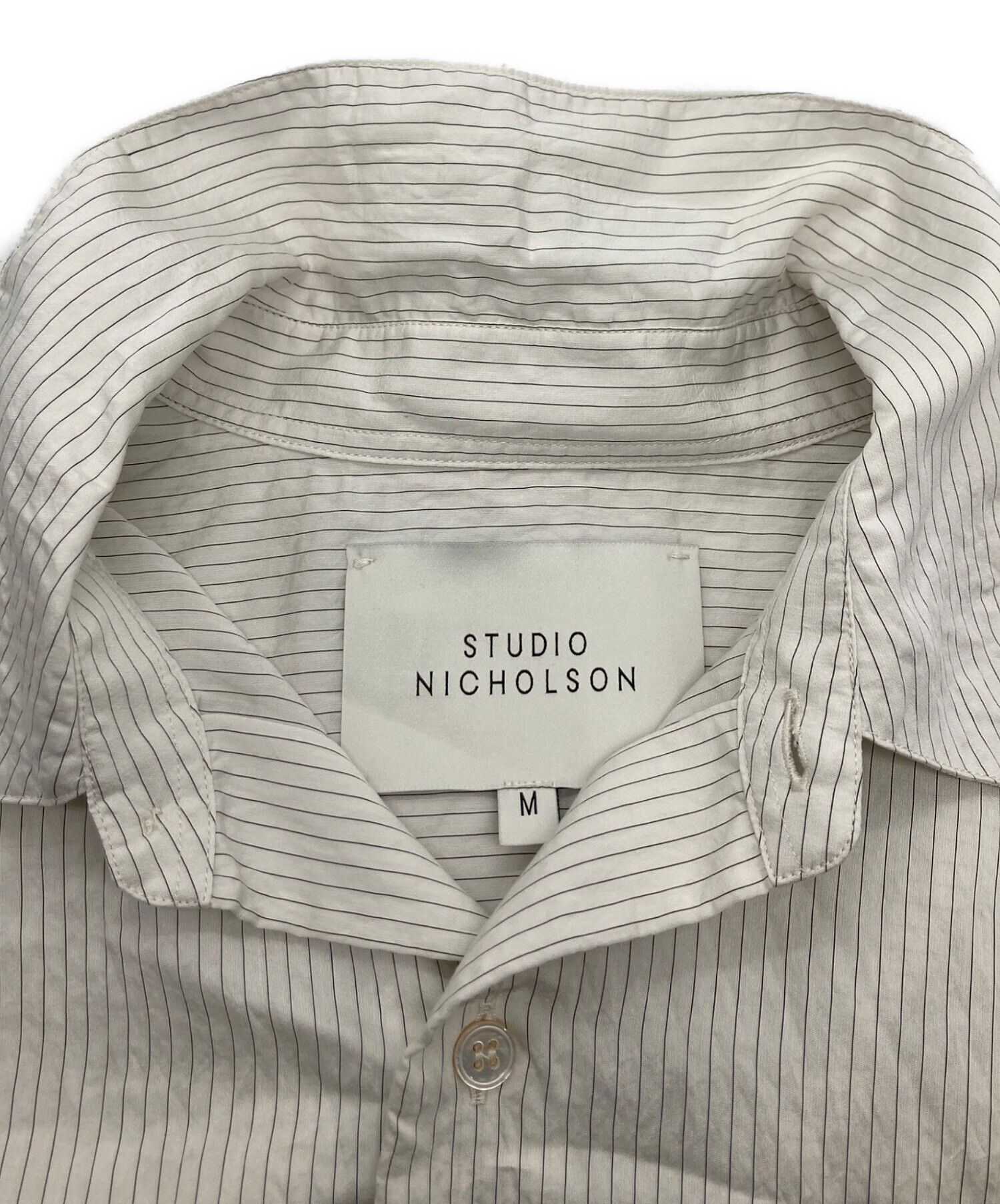 スタジオ ニコルソン ブラウス ノーカラー プルオーバー シャツ【中古】 中古・古着通販】STUDIO NICHOLSON (スタジオ ニコルソン) ブラウス