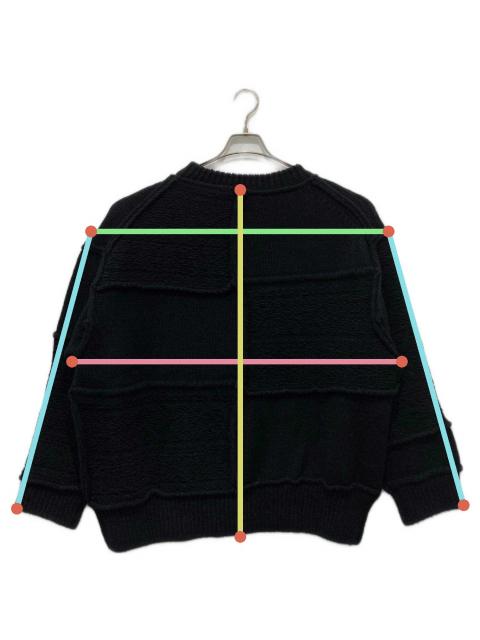中古・古着通販】Name. (ネーム) PATCHWORK KNIT SWEATER ブラック