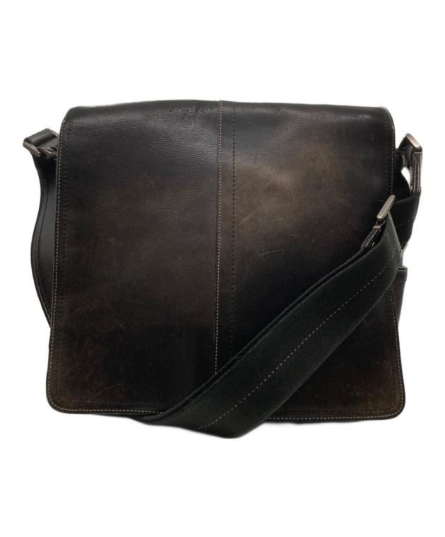 中古・古着通販】COACH (コーチ) レザーショルダーバッグ ブラウン