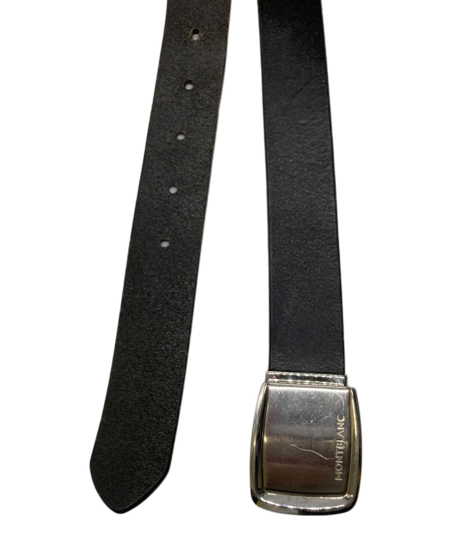 モンブラン MONTBLANC ブラックレザーベルト Dバックル付き 中古・古着通販】MONTBLANC (モンブラン) レザーベルト ブラック
