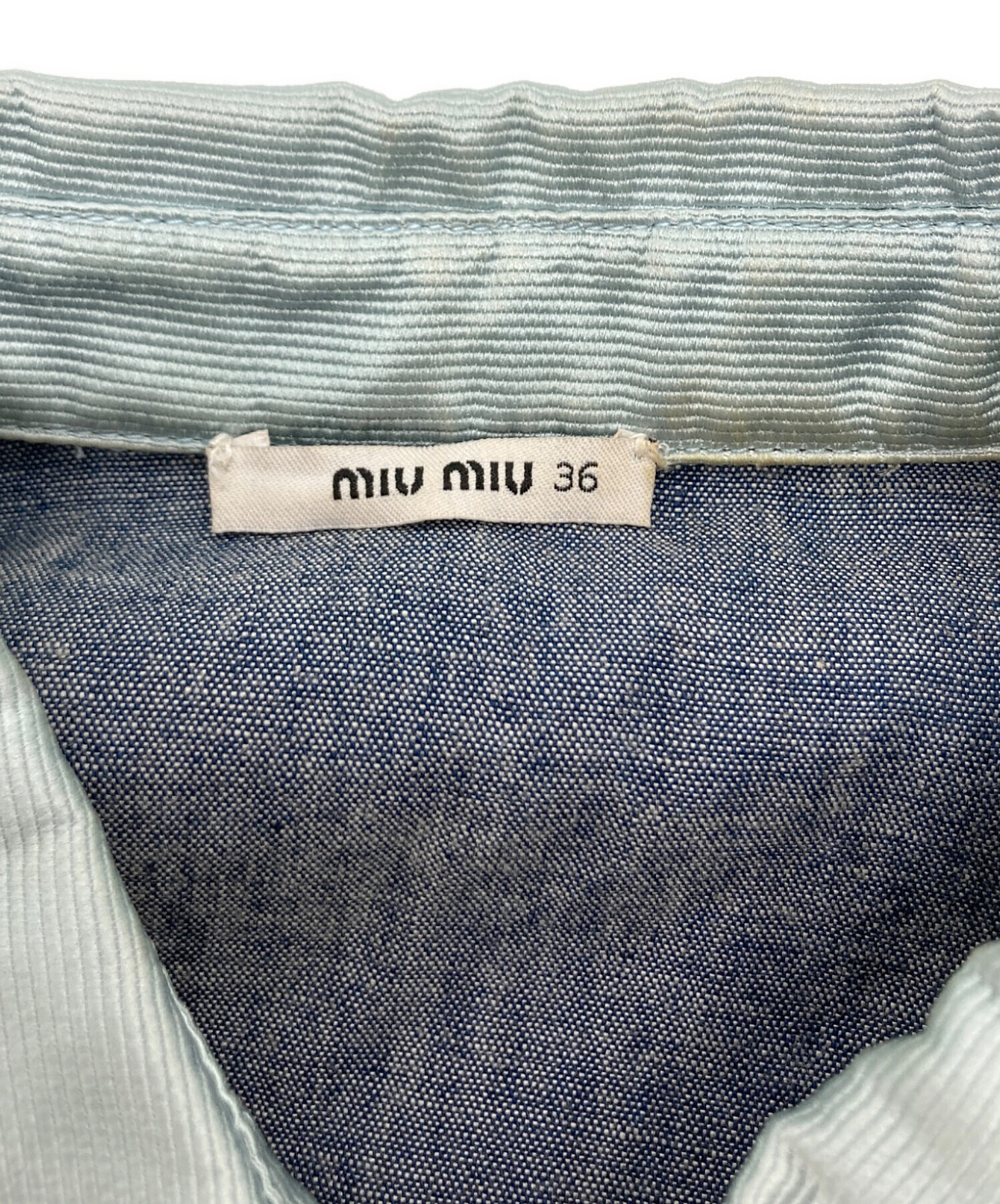 中古・古着通販】MIU MIU (ミュウミュウ) 半袖ワンピース ブルー