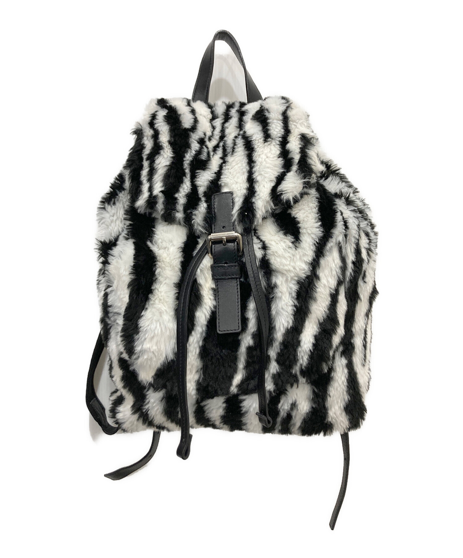 中古・古着通販】MOSCHINO (モスキーノ) ゼブラ柄ファーリュック 