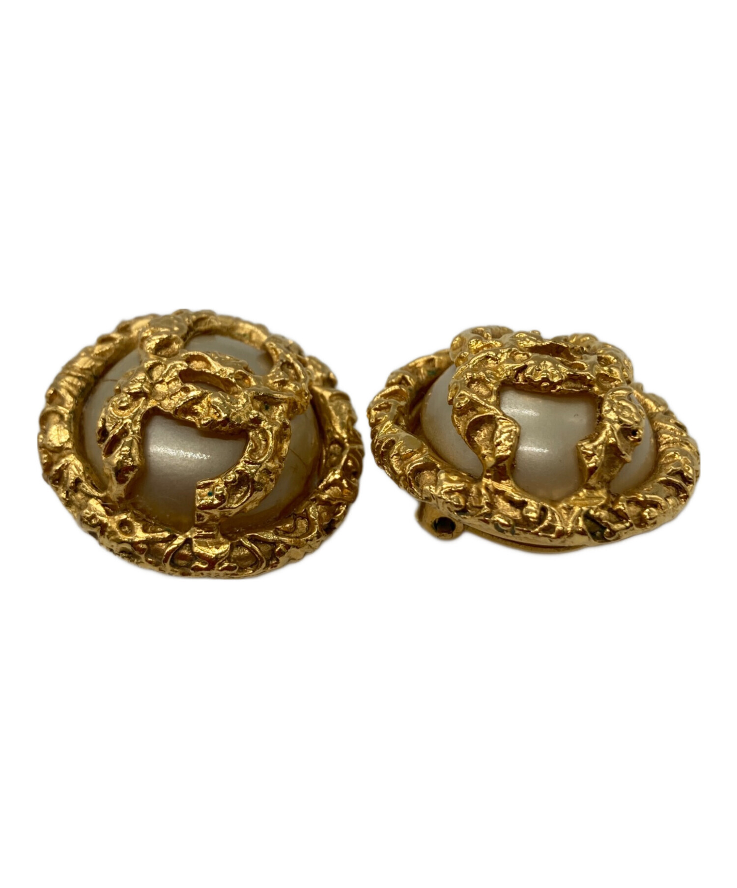 中古・古着通販】CHANEL (シャネル) 溶岩ココマークパールイヤリング