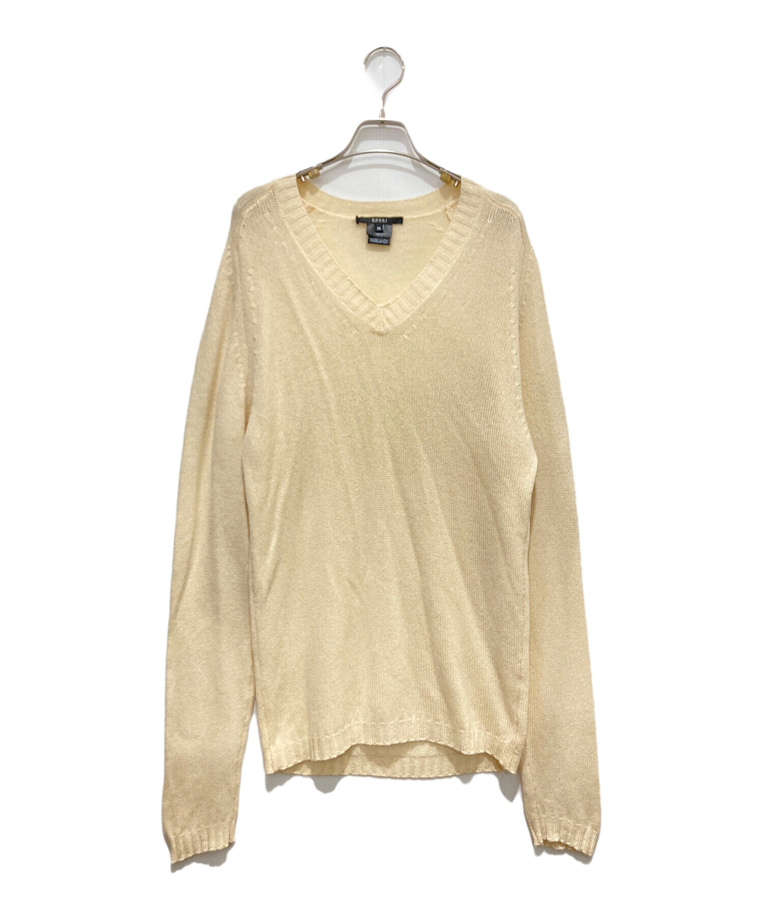 中古・古着通販】GUCCI (グッチ) カシミヤVネックニット ベージュ