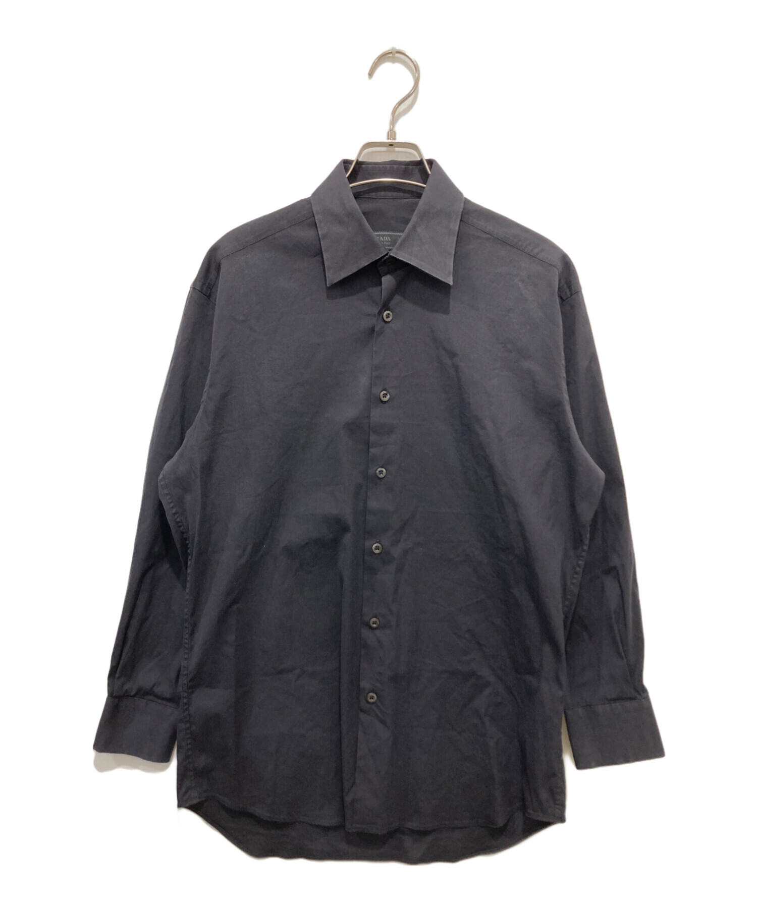 PRADA プラダ　ドレスシャツ　Yシャツ オフィス　メンズ38-15(参考M) 中古・古着通販】PRADA (プラダ) ドレスシャツ ブラック サイズ:38