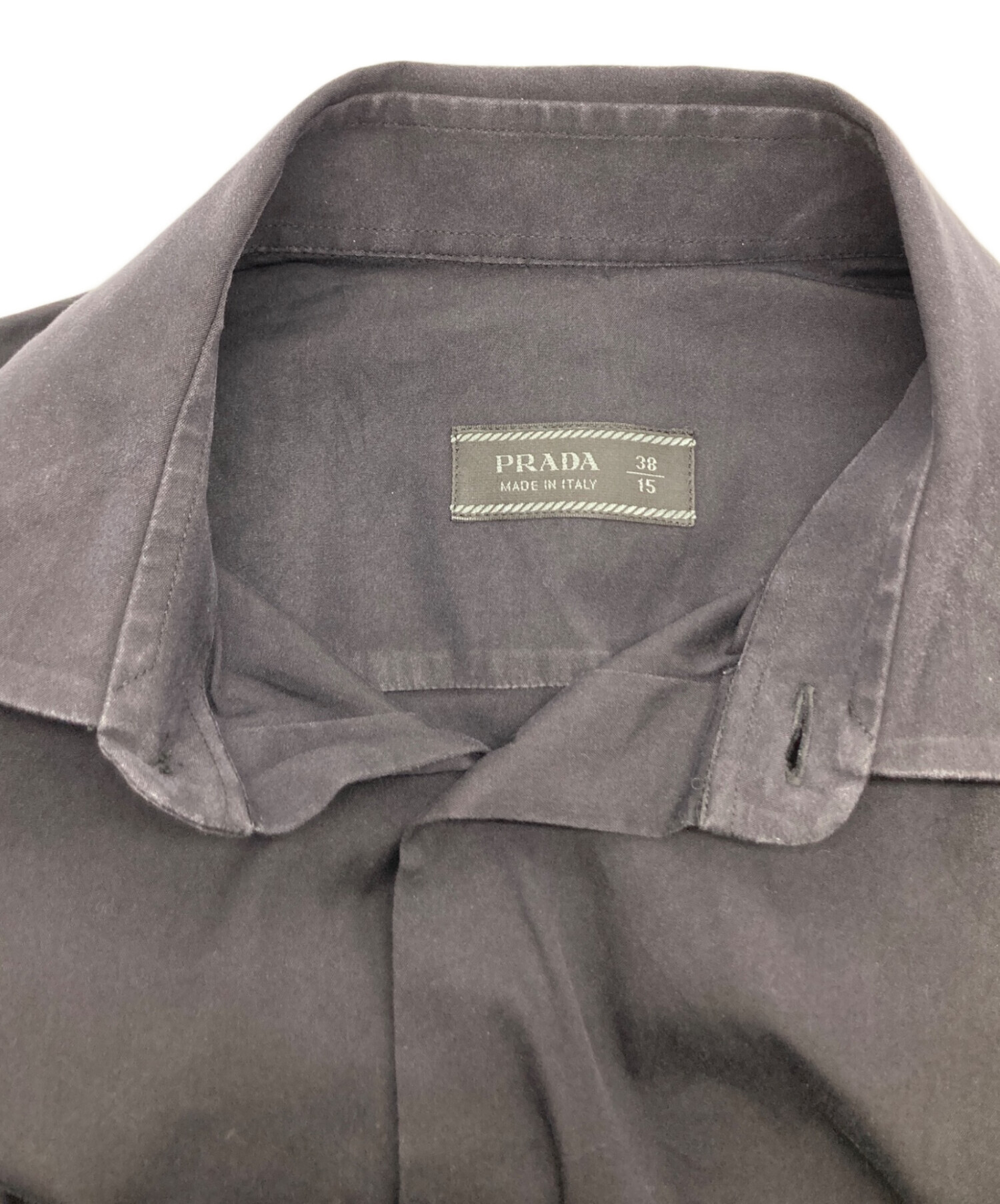 中古・古着通販】PRADA (プラダ) ドレスシャツ ブラック サイズ:38