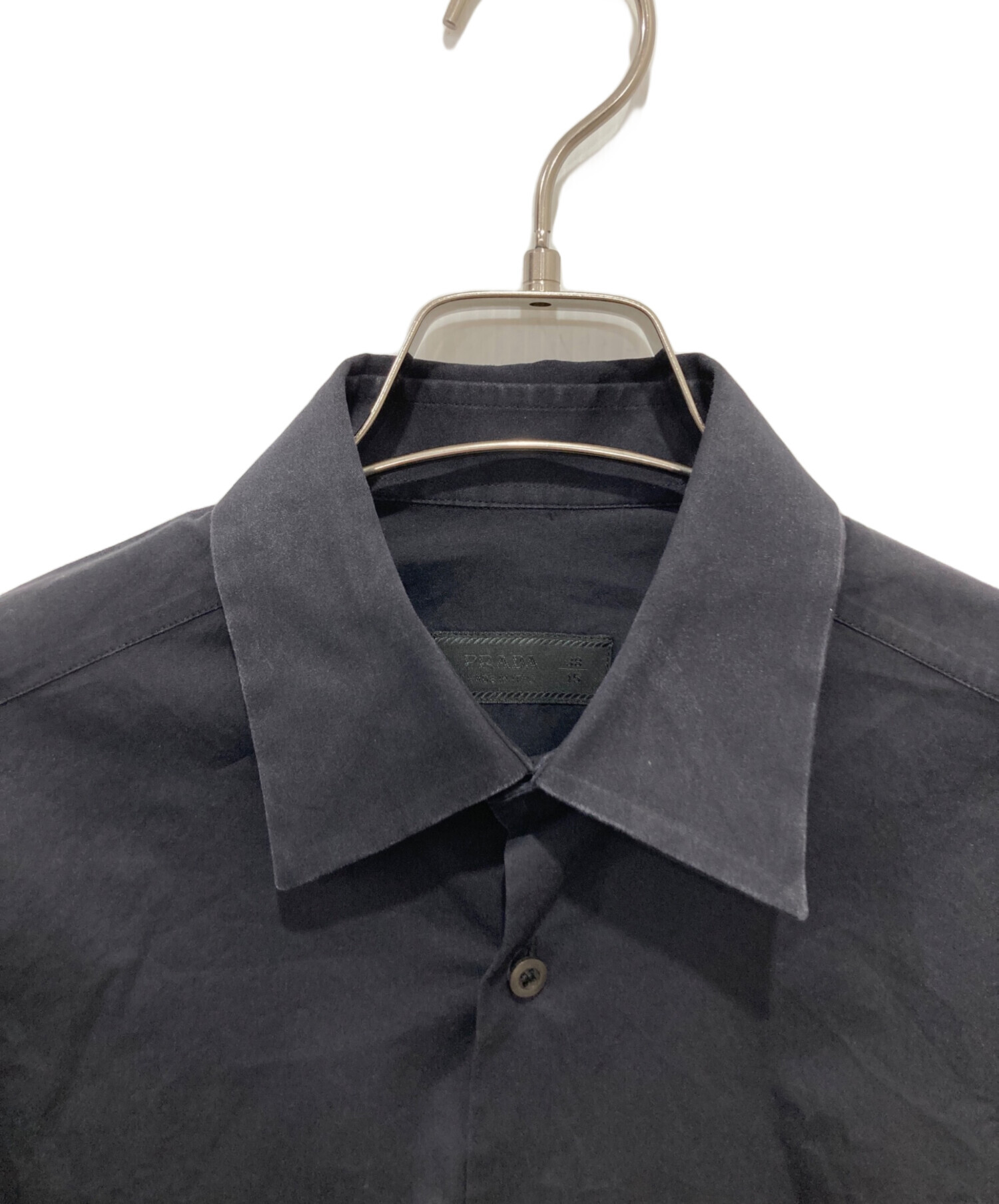 中古・古着通販】PRADA (プラダ) ドレスシャツ ブラック サイズ:38