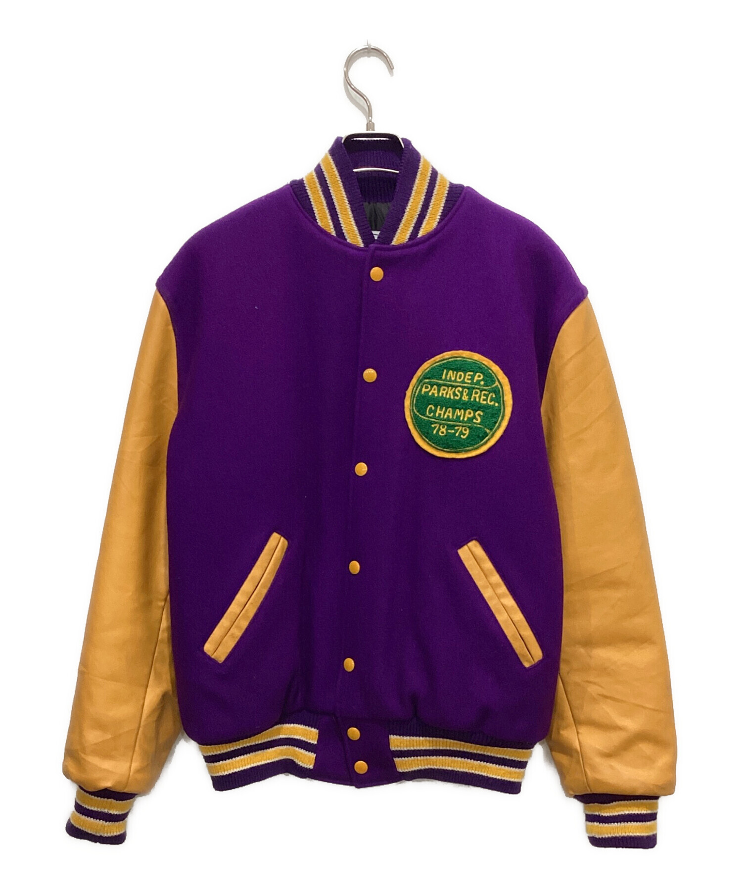 中古・古着通販】NEFF (ネフ) スタジャン パープル×イエロー サイズ:M 