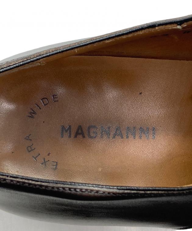 □T7183□ 【マグナーニ】 MAGNANNI メダリオン レザー クロコダイル シューズ 黒 41 20793 マグナーニMAGNANNIマグナーニ MAGNANNI 25242 BR⁄GY｜男の大きな靴の