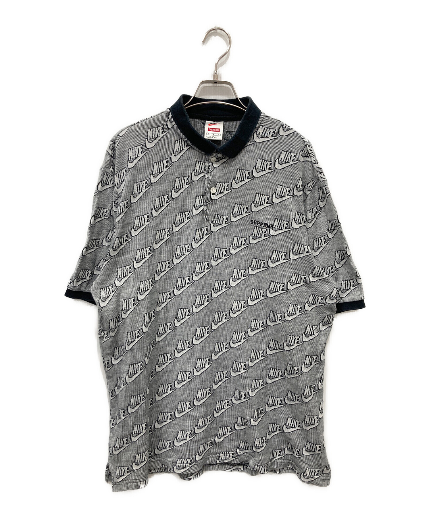 Nike SUPREME コラボ ポロシャツ グレー 中古・古着通販】SUPREME (シュプリーム) NIKE (ナイキ) jacquard polo