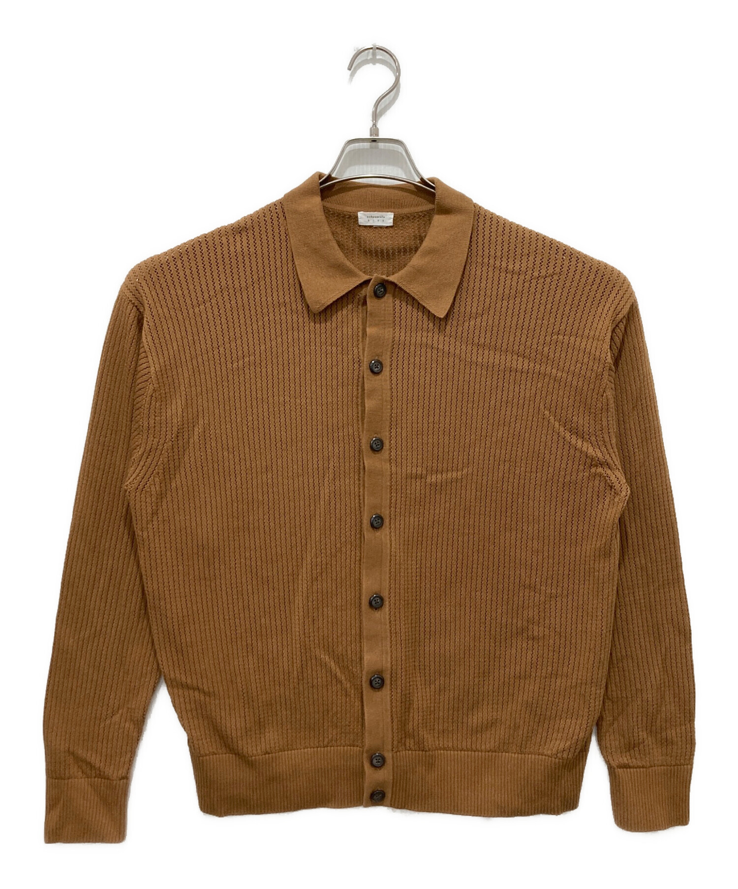 crepuscule Stripe mesh knit shirt サイズ2 中古・古着通販】crepuscule (クレプスキュール) Stripe Mesh Knit