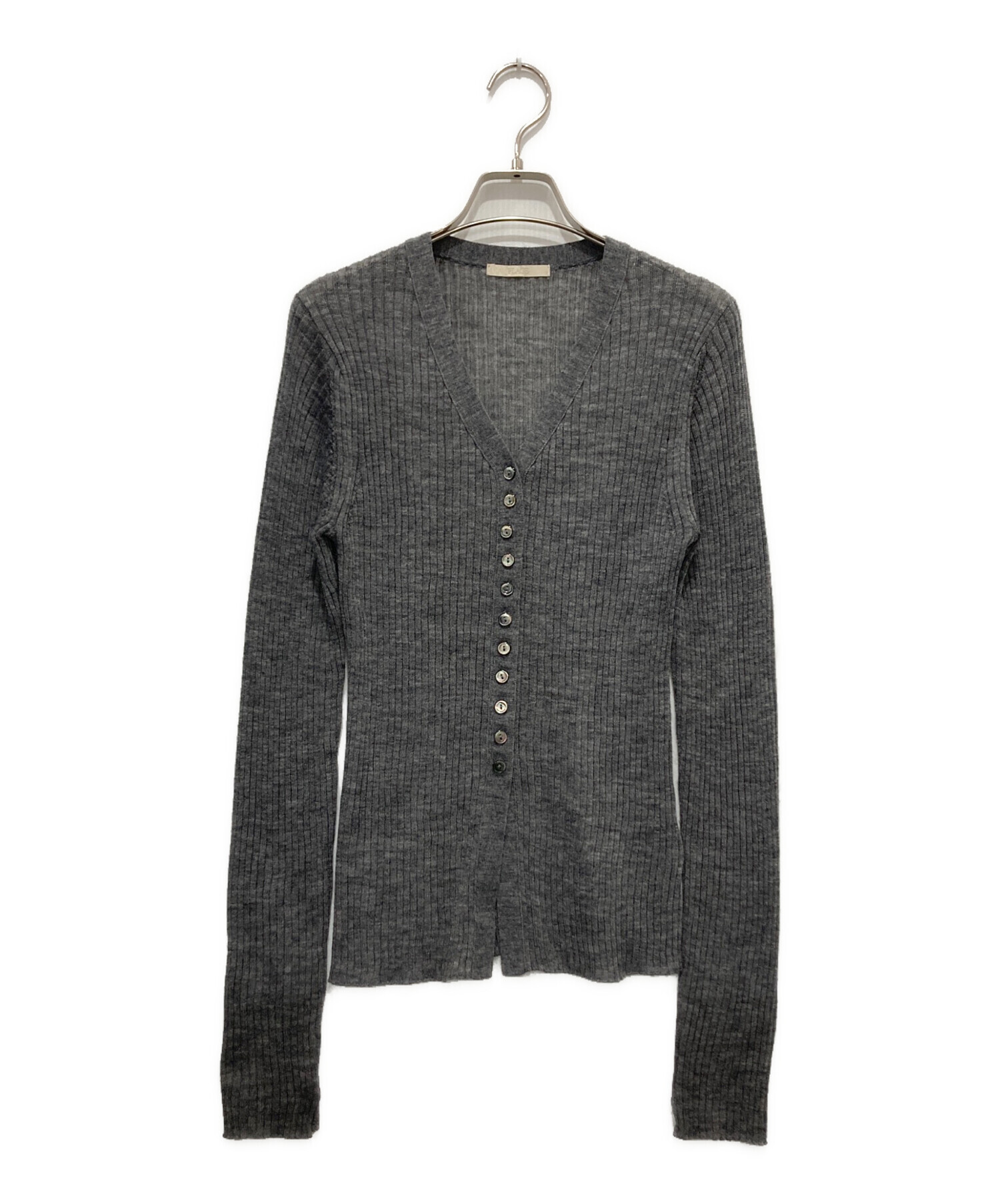 中古・古着通販】Plage (プラージュ) RIB BUTTON カーディガン グレー