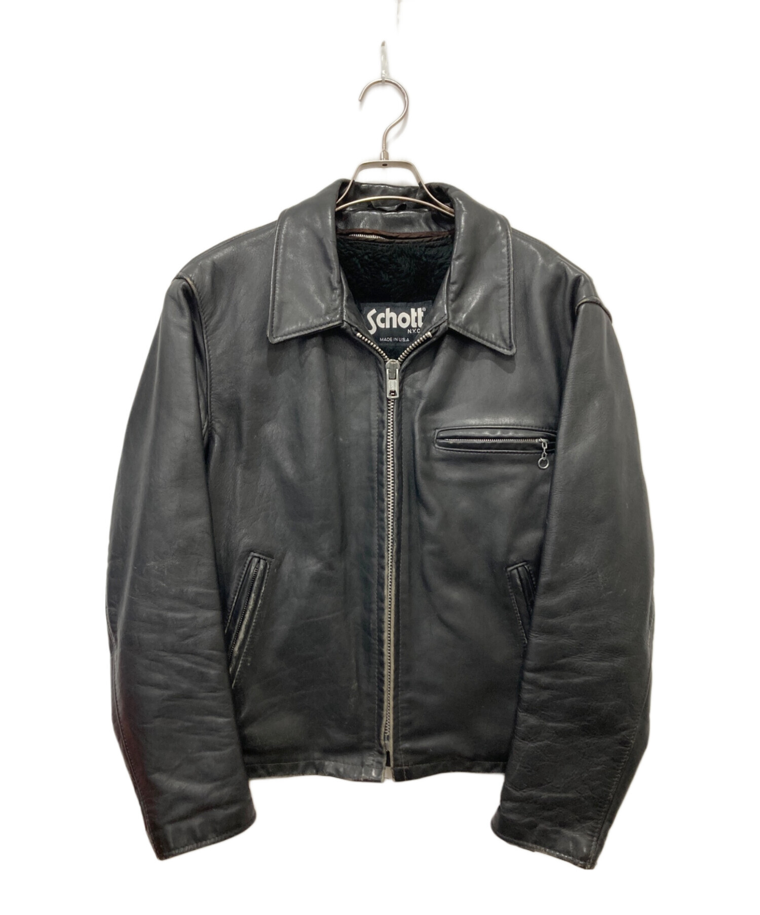 中古・古着通販】Schott (ショット) レザージャケット ブラック サイズ 