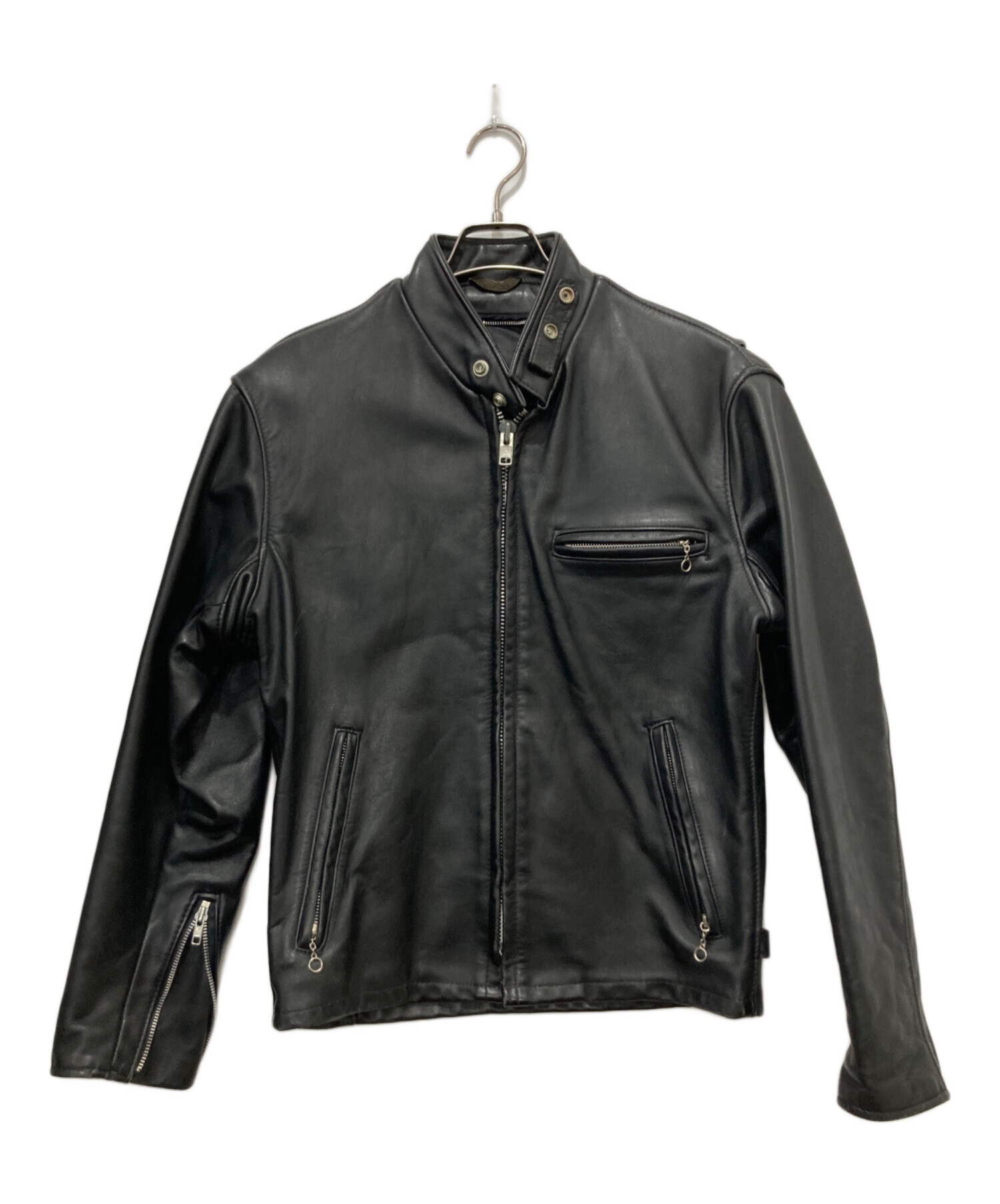 Schott レザージャケット　サイズ38 中古・古着通販】Schott (ショット) レザージャケット ブラック サイズ